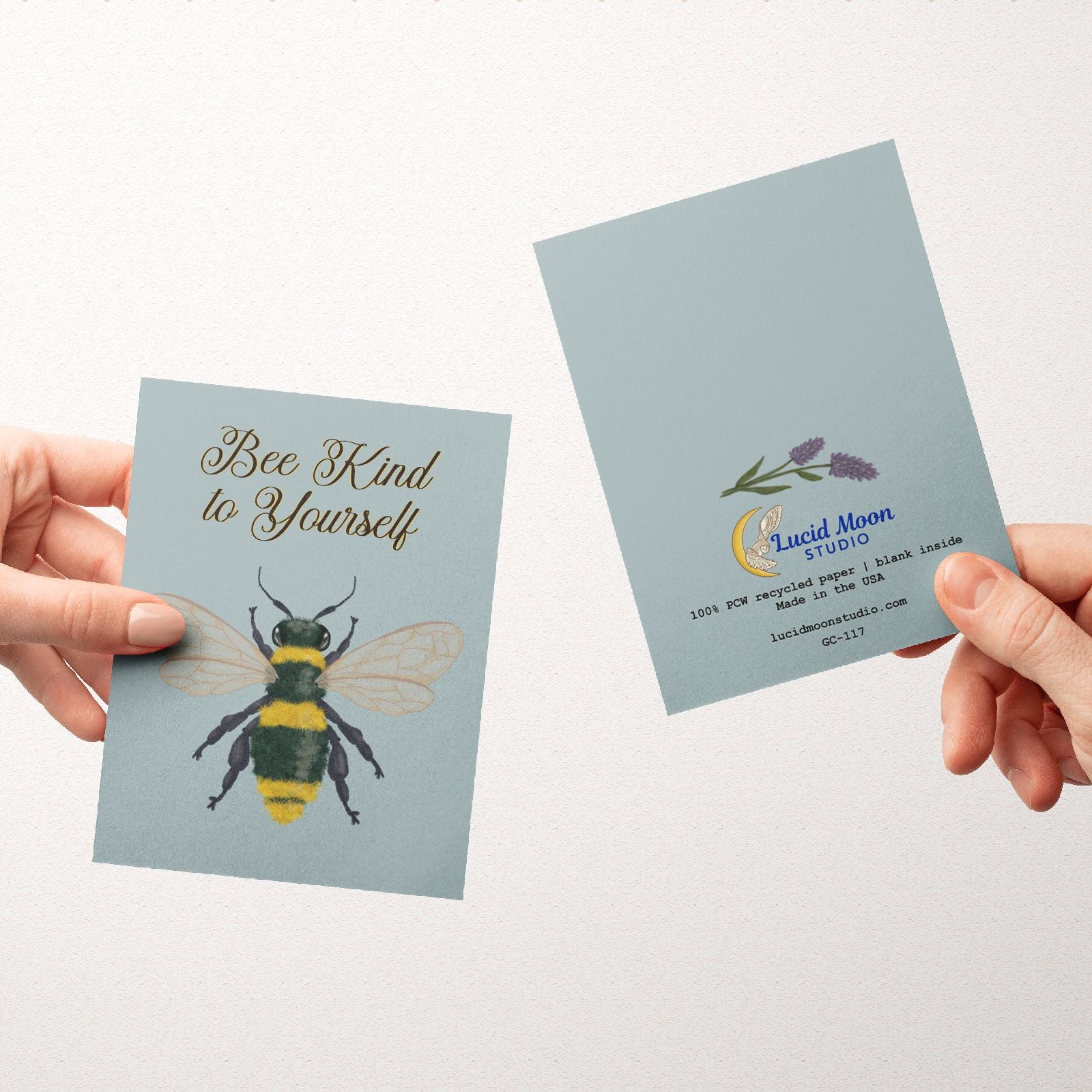 Bee Kind to Yourself Greeting Card Greeting Cards Lucid Moon Studio