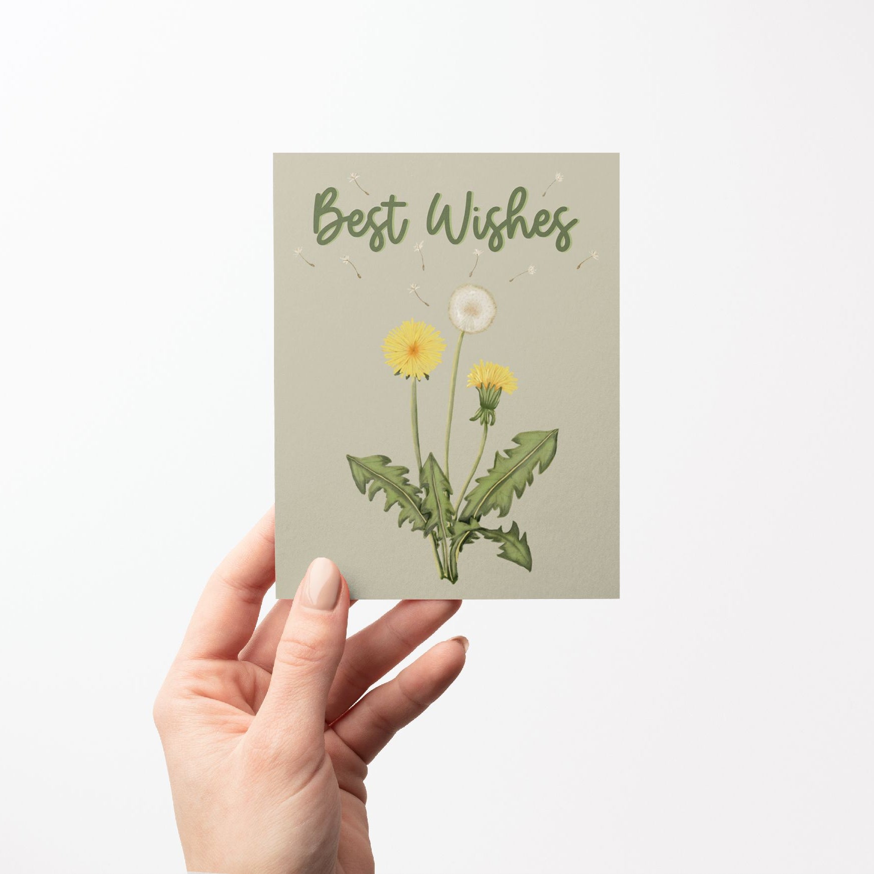 Best Wishes Dandelion Greeting Card Greeting Cards Lucid Moon Studio