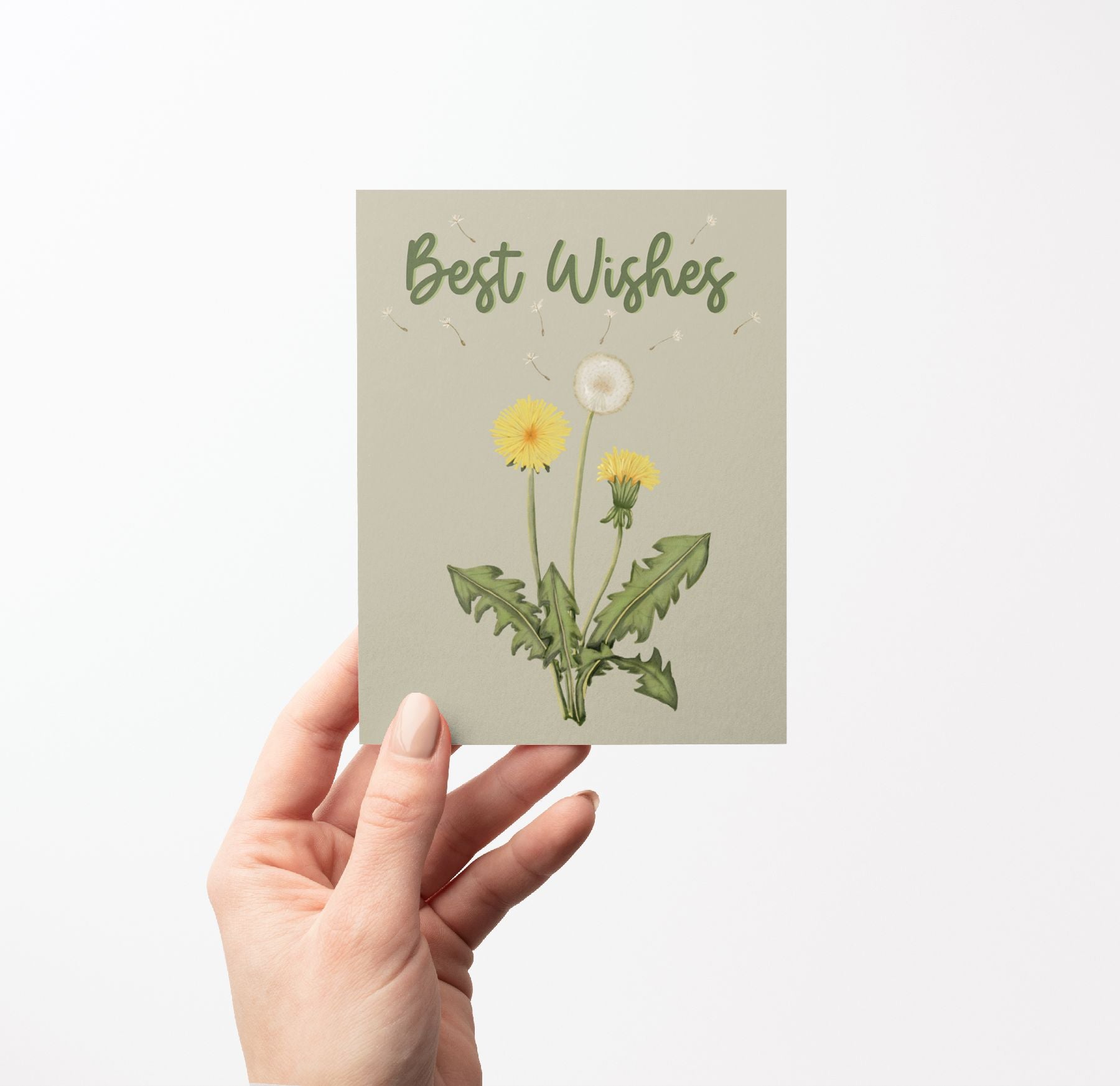 Best Wishes Dandelion Greeting Card Greeting Cards Lucid Moon Studio