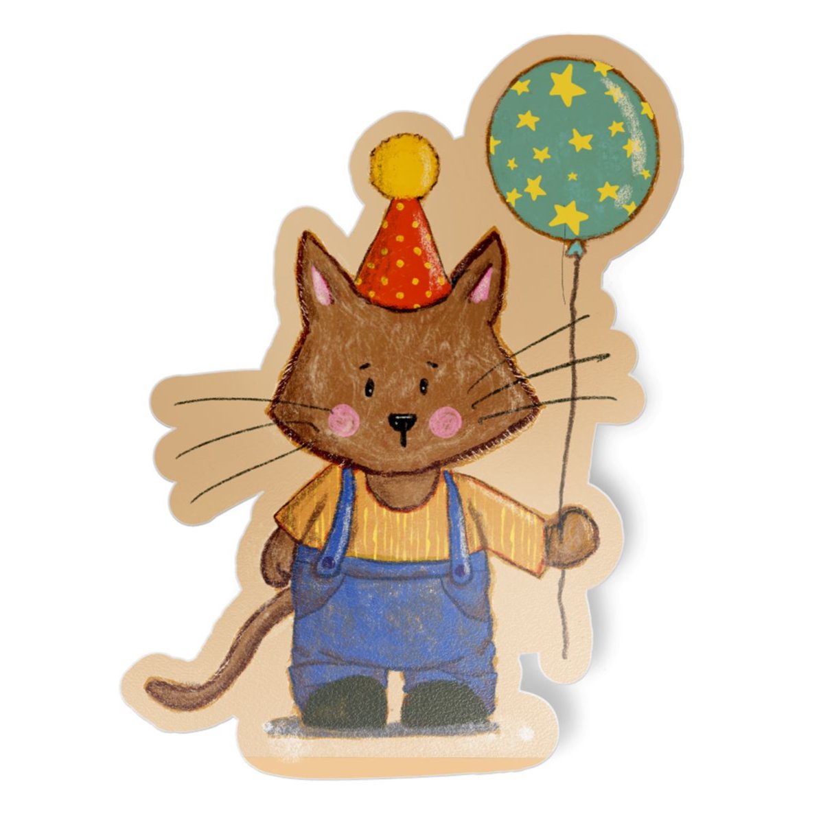 Birthday Cat Vinyl Sticker stickers Lucid Moon Studio