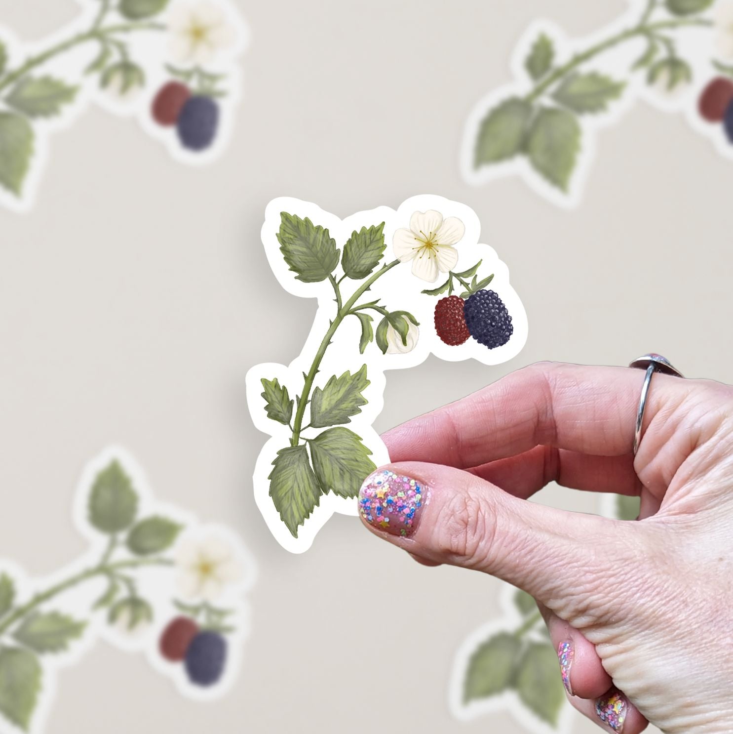 Blackberries Vinyl Sticker stickers Lucid Moon Studio LLC