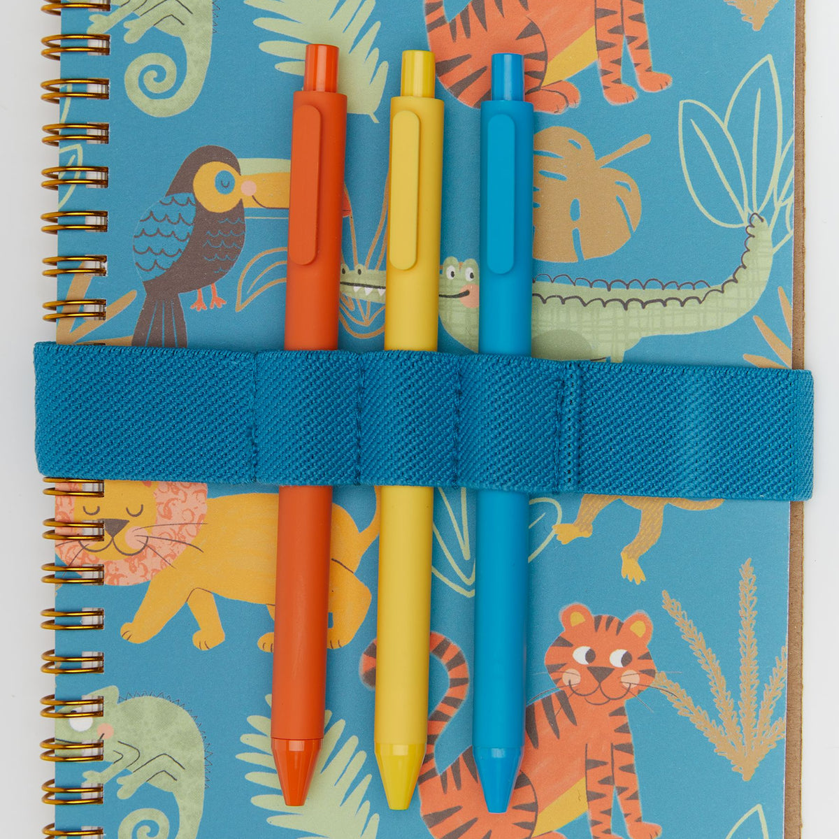 Blue Elastic Pen Holder for Notebooks (Fits up to 3 Pens) Book Pen Holder Lucid Moon Studio