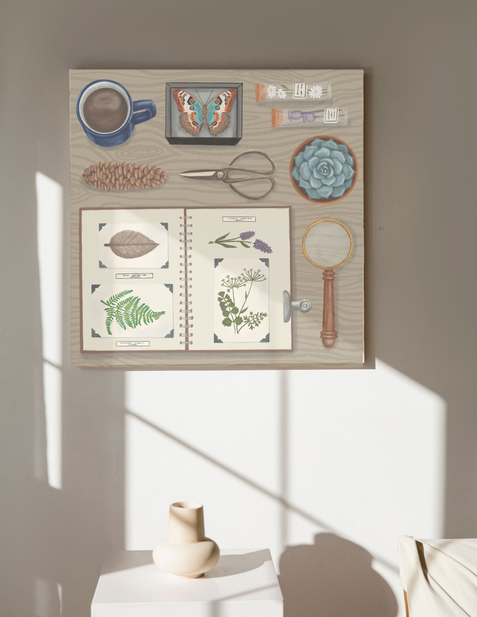 Botanist's Desk 8" x 8" Art Print Art Print Lucid Moon Studio