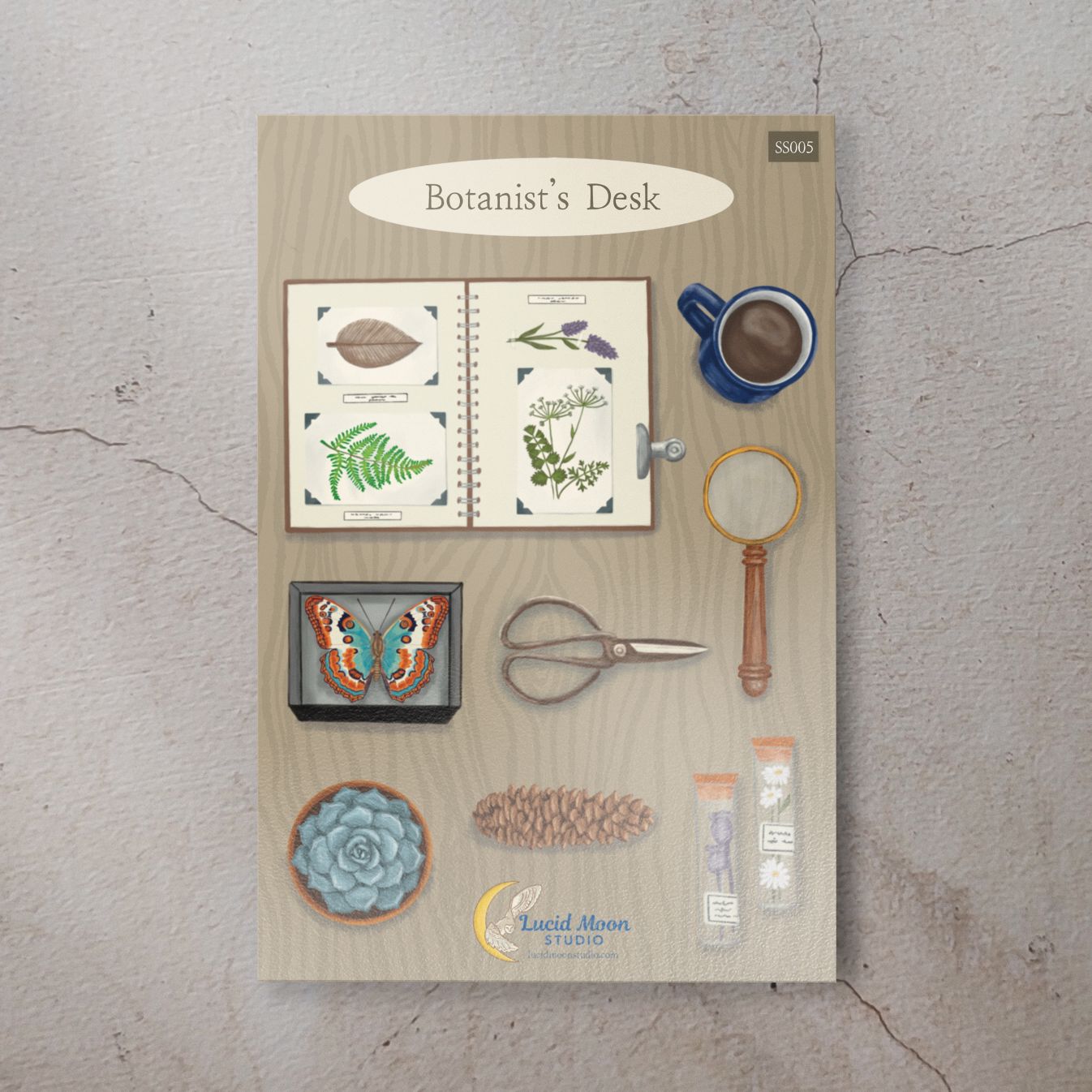 Botanist's Desk Vinyl Sticker Sheet stickers Lucid Moon Studio