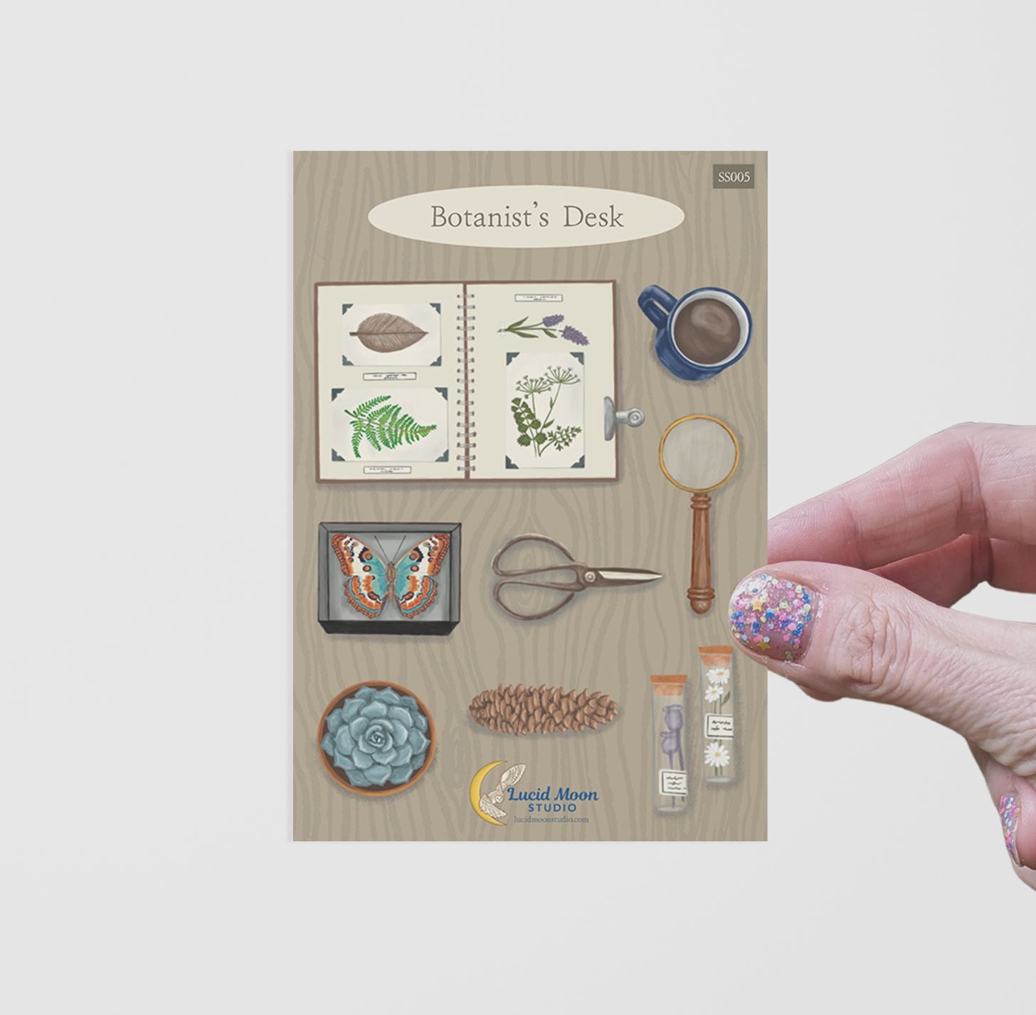 Botanist's Desk Vinyl Sticker Sheet stickers Lucid Moon Studio