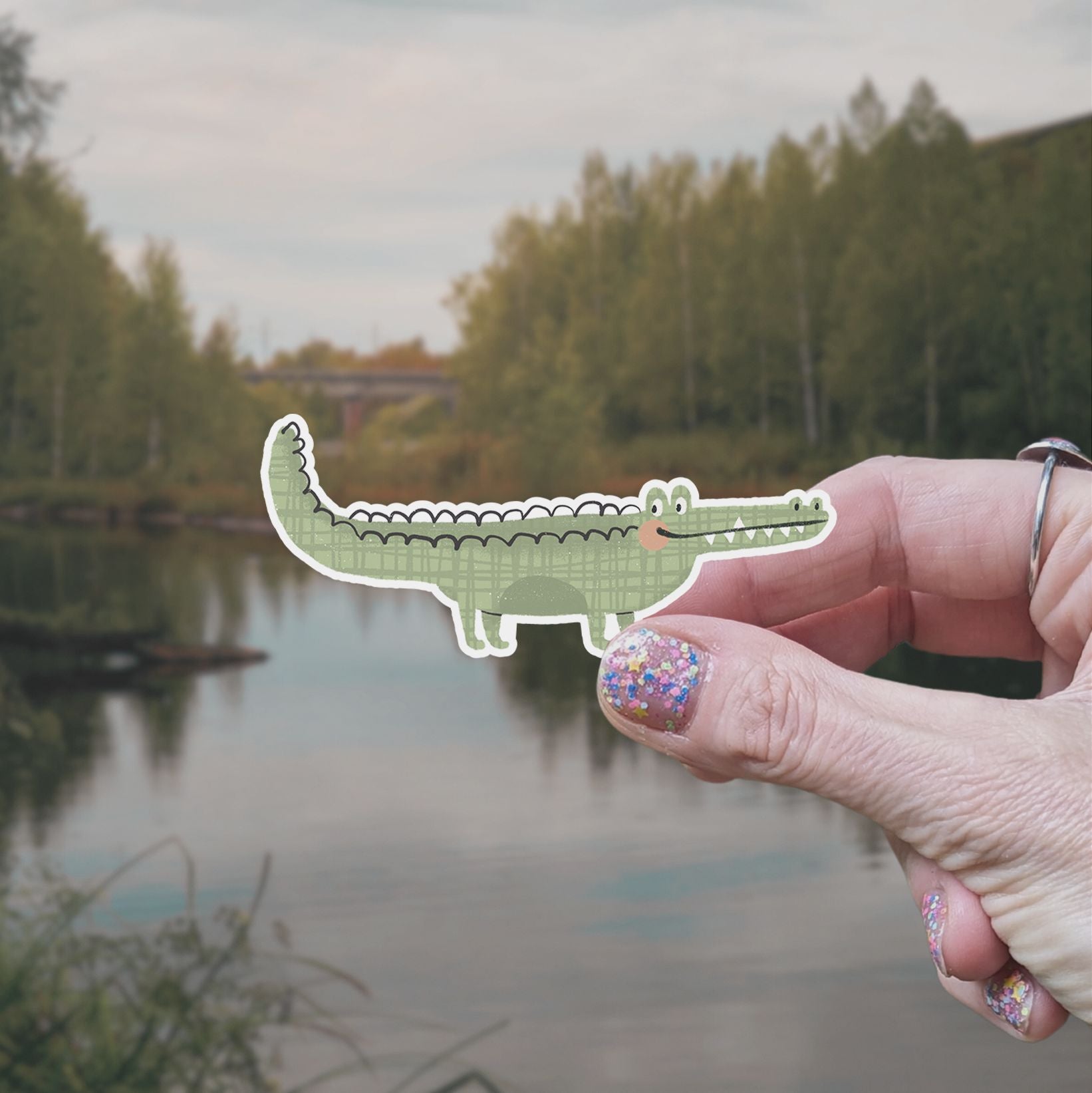 Crocodile Vinyl Sticker stickers Lucid Moon Studio