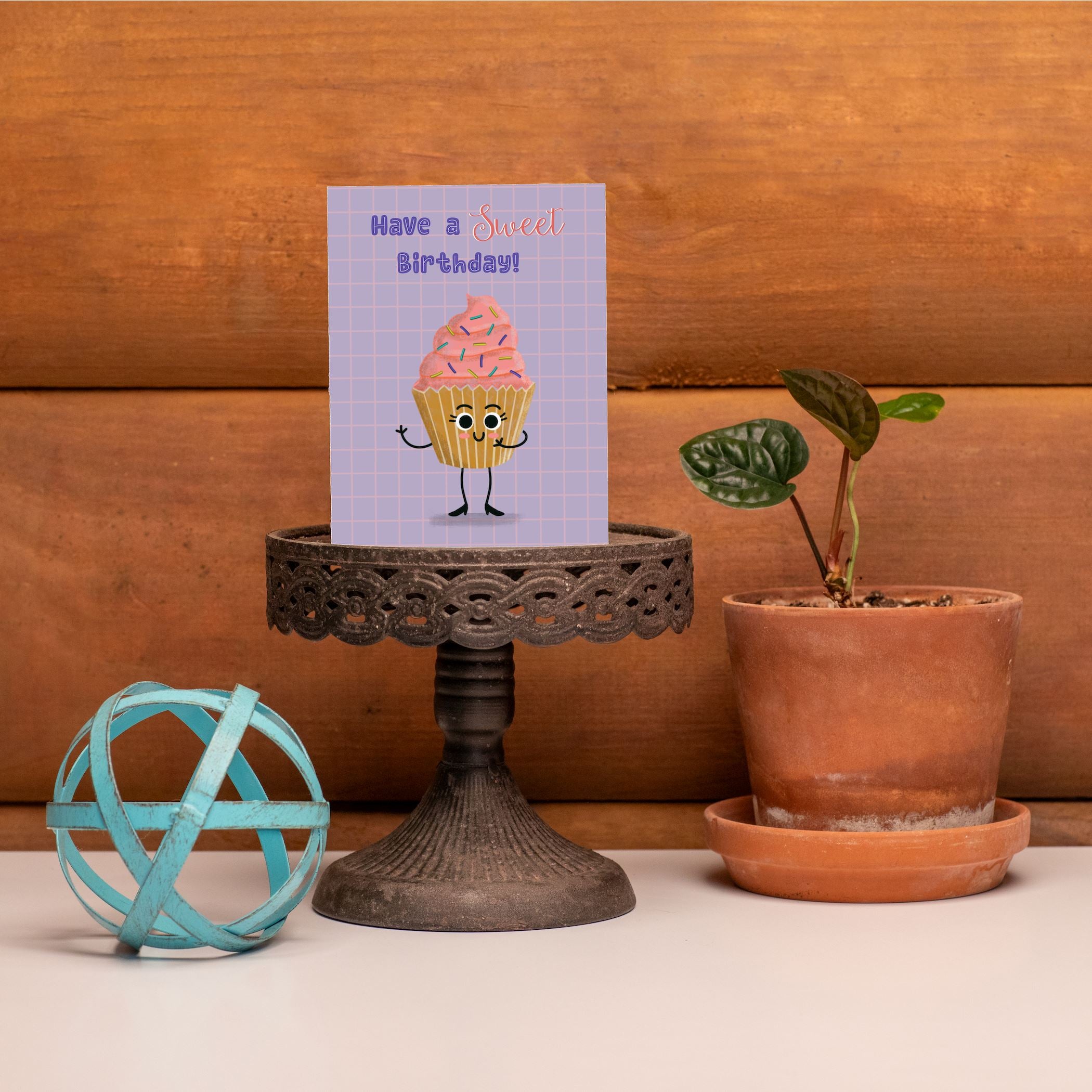 Cupcake Sweet Birthday Greeting Card Greeting Cards Lucid Moon Studio