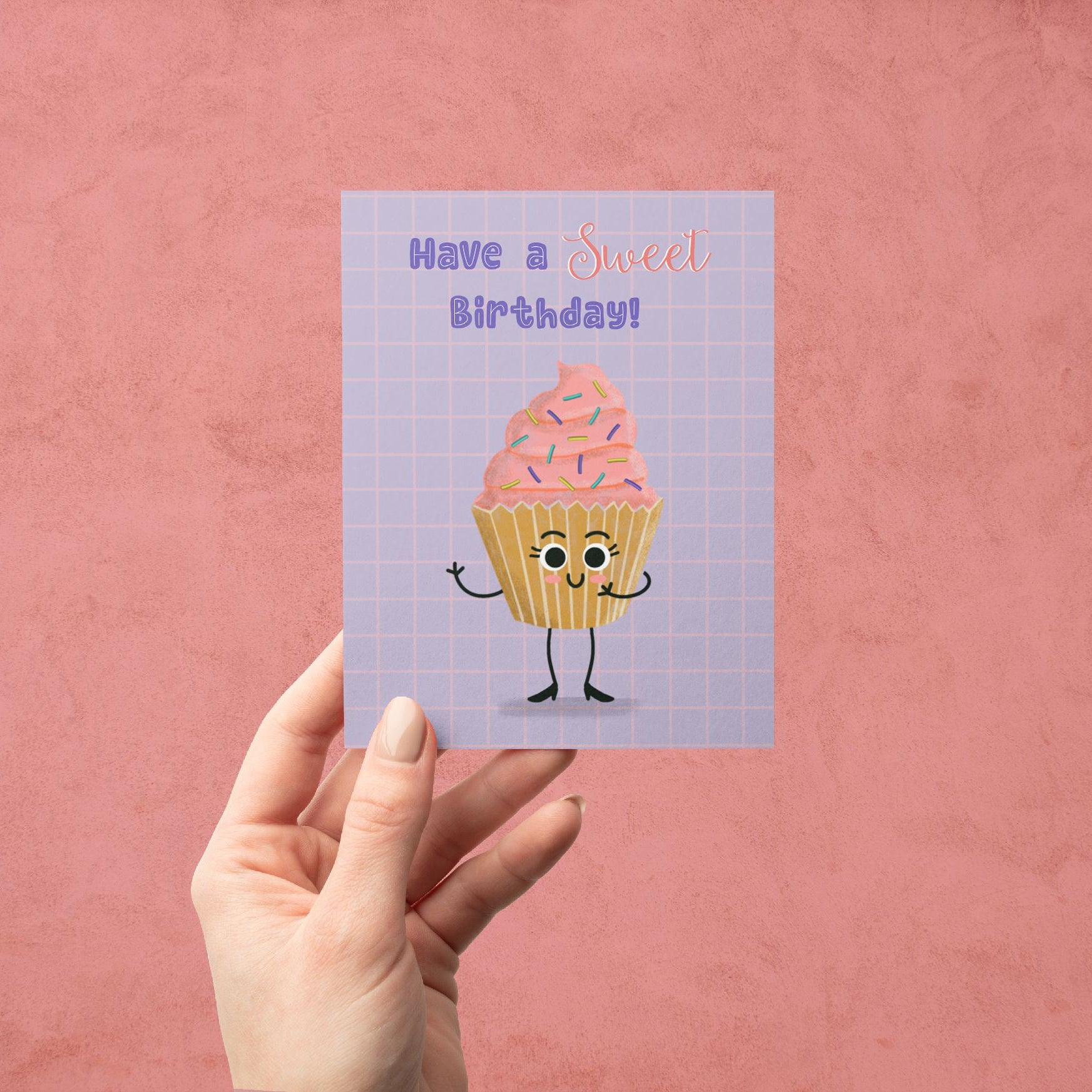 Cupcake Sweet Birthday Greeting Card Greeting Cards Lucid Moon Studio 
