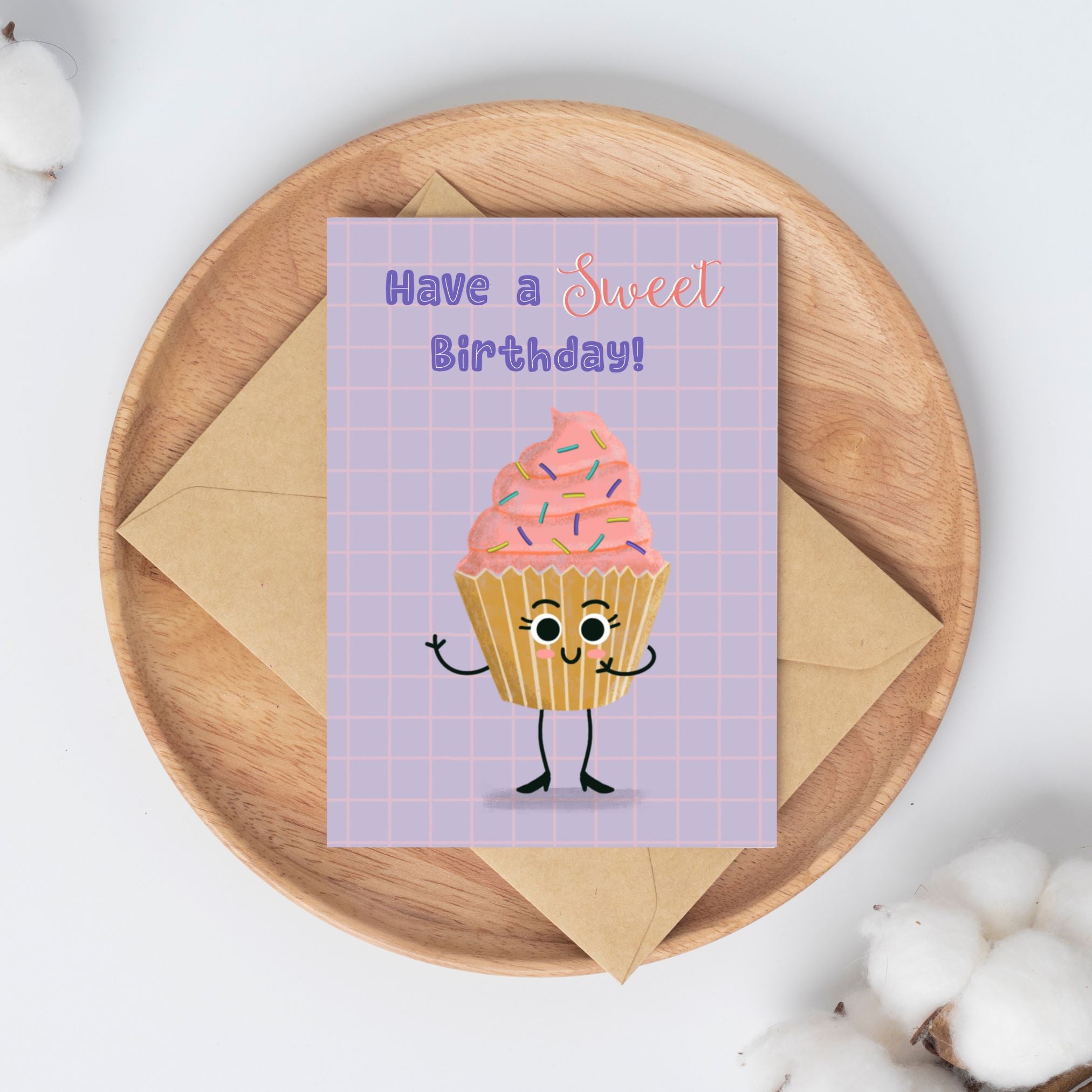 Cupcake Sweet Birthday Greeting Card Greeting Cards Lucid Moon Studio