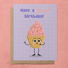 Cupcake Sweet Birthday Greeting Card Greeting Cards Lucid Moon Studio Single Card 