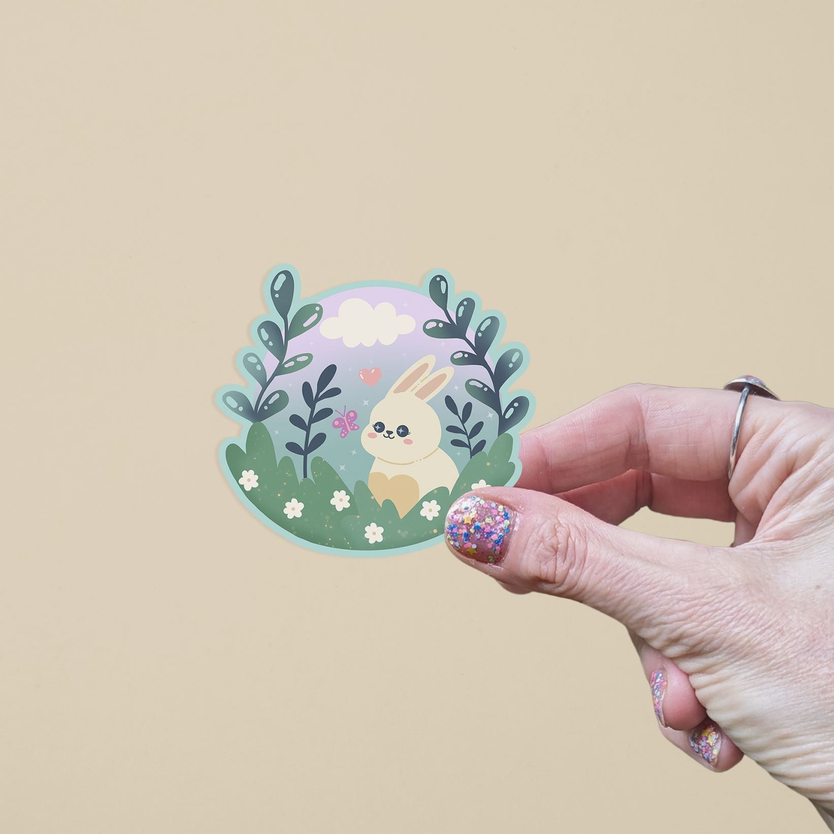 Cute Kawaii Bunny Vinyl Sticker stickers Lucid Moon Studio