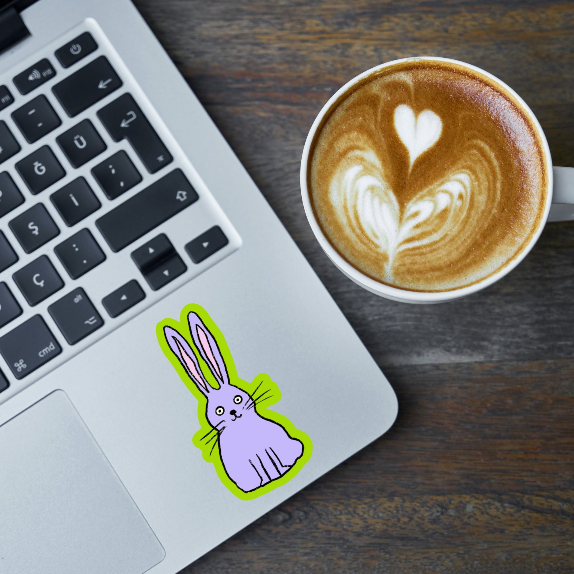 Doodle Bunny Vinyl Sticker stickers Lucid Moon Studio