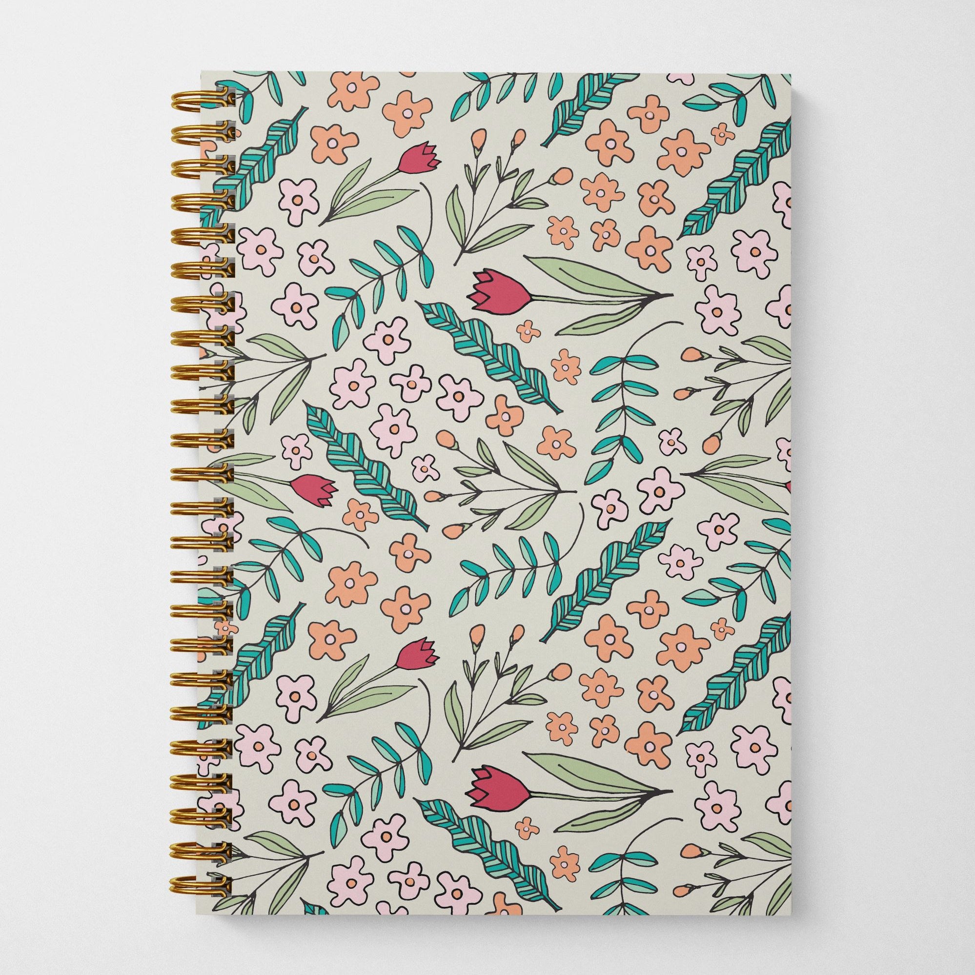 Doodle Floral Eco-Friendly Spiral Bound Notebook Notebooks Lucid Moon Studio