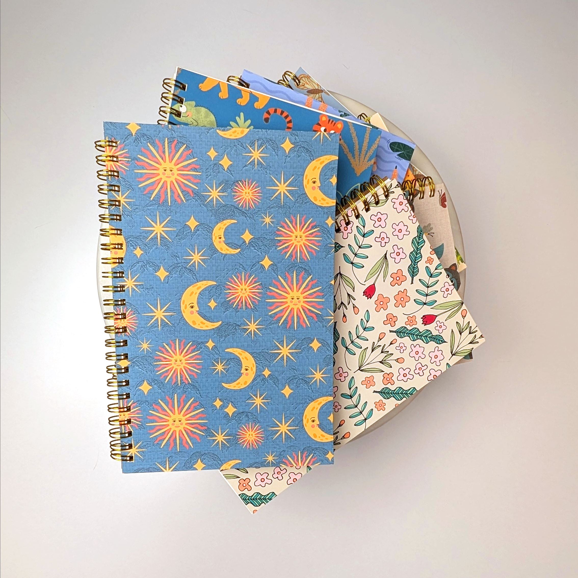 Doodle Floral Lined Spiral Notebook Notebooks Lucid Moon Studio