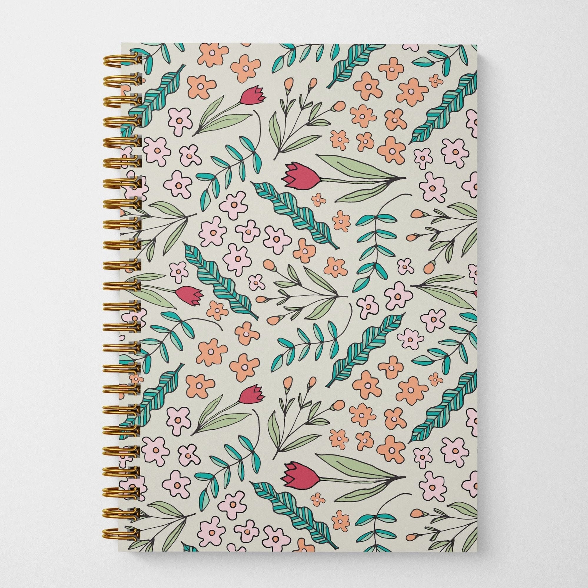 Doodle Floral Eco-Friendly Spiral Bound Notebook Notebooks Lucid Moon Studio