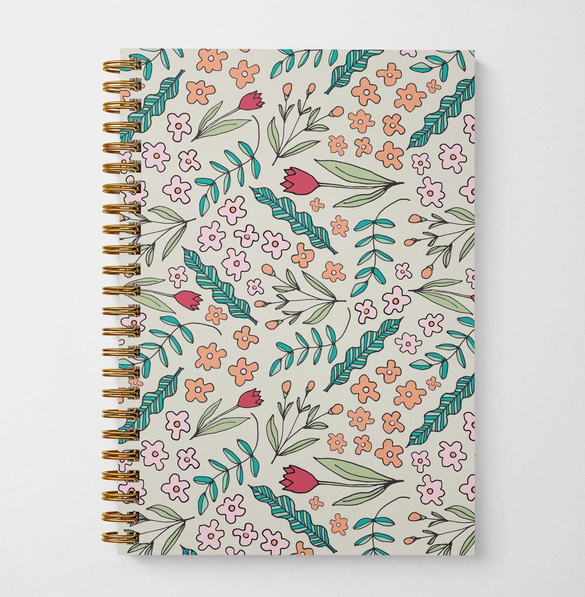 Doodle Floral Eco-Friendly Spiral Bound Notebook Notebooks Lucid Moon Studio