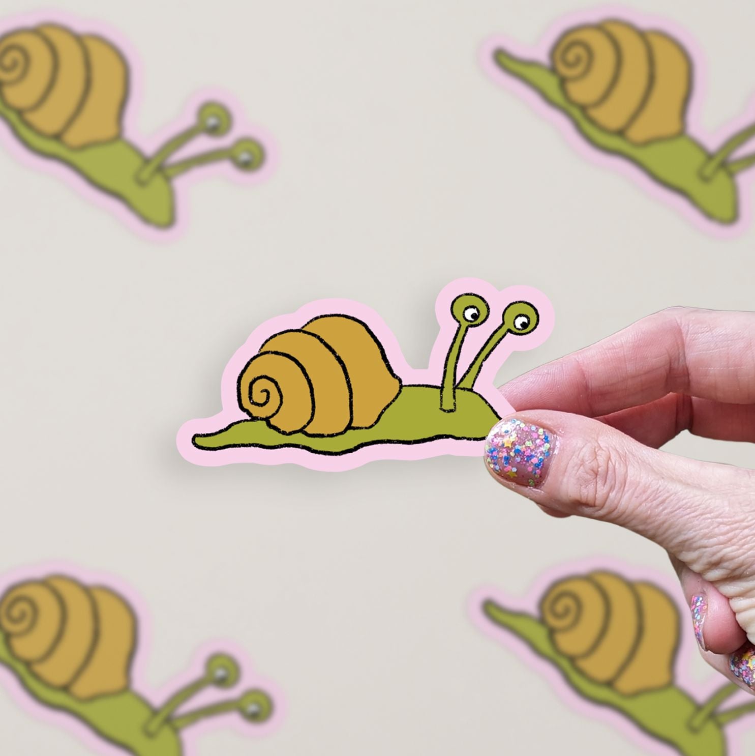 Doodle Snail Vinyl Sticker stickers Lucid Moon Studio