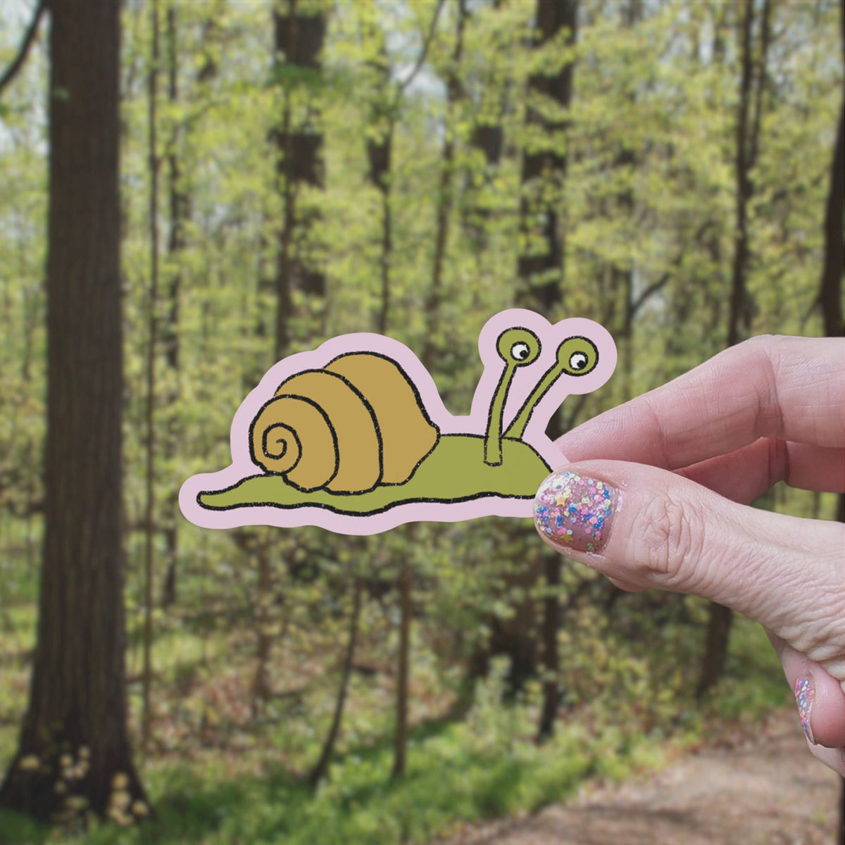 Doodle Snail Vinyl Sticker stickers Lucid Moon Studio