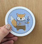 Fox with Flowers Matte Vinyl Waterproof Sticker stickers Lucid Moon Studio