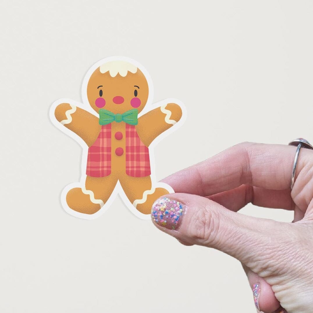 Handsome Gingerbread Boy Matte Vinyl Sticker stickers Lucid Moon Studio