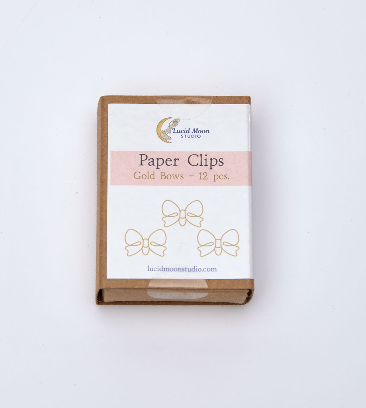 Gold Bows Boxed Paper Clips Paper Clips Lucid Moon Studio