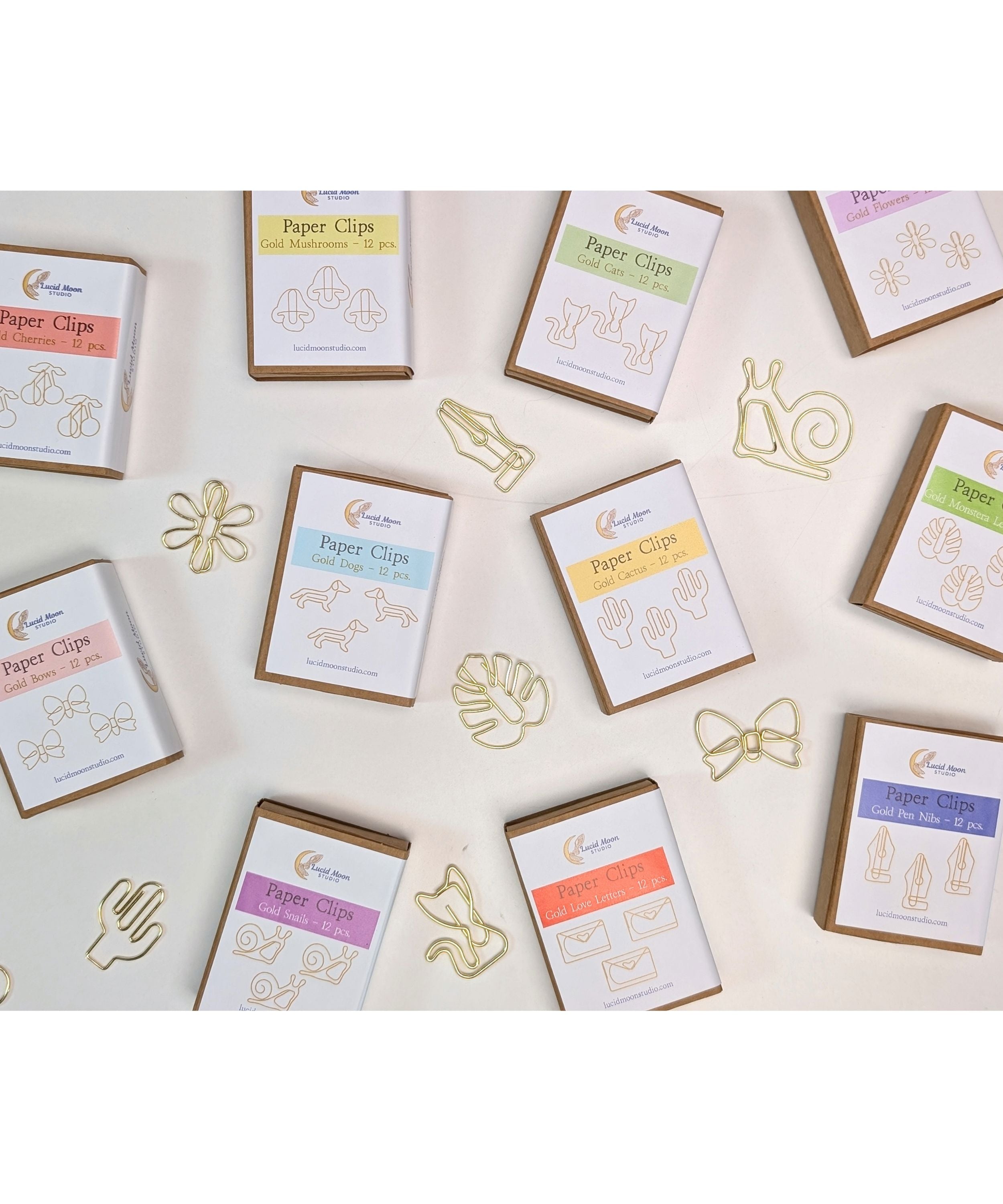 Gold Love Letters Boxed Paper Clips Paper Clips Lucid Moon Studio