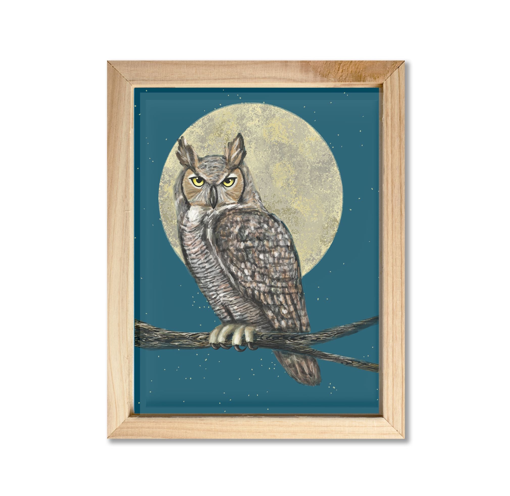 Great Horned Owl 8" x 10" Art Print Art Print Lucid Moon Studio