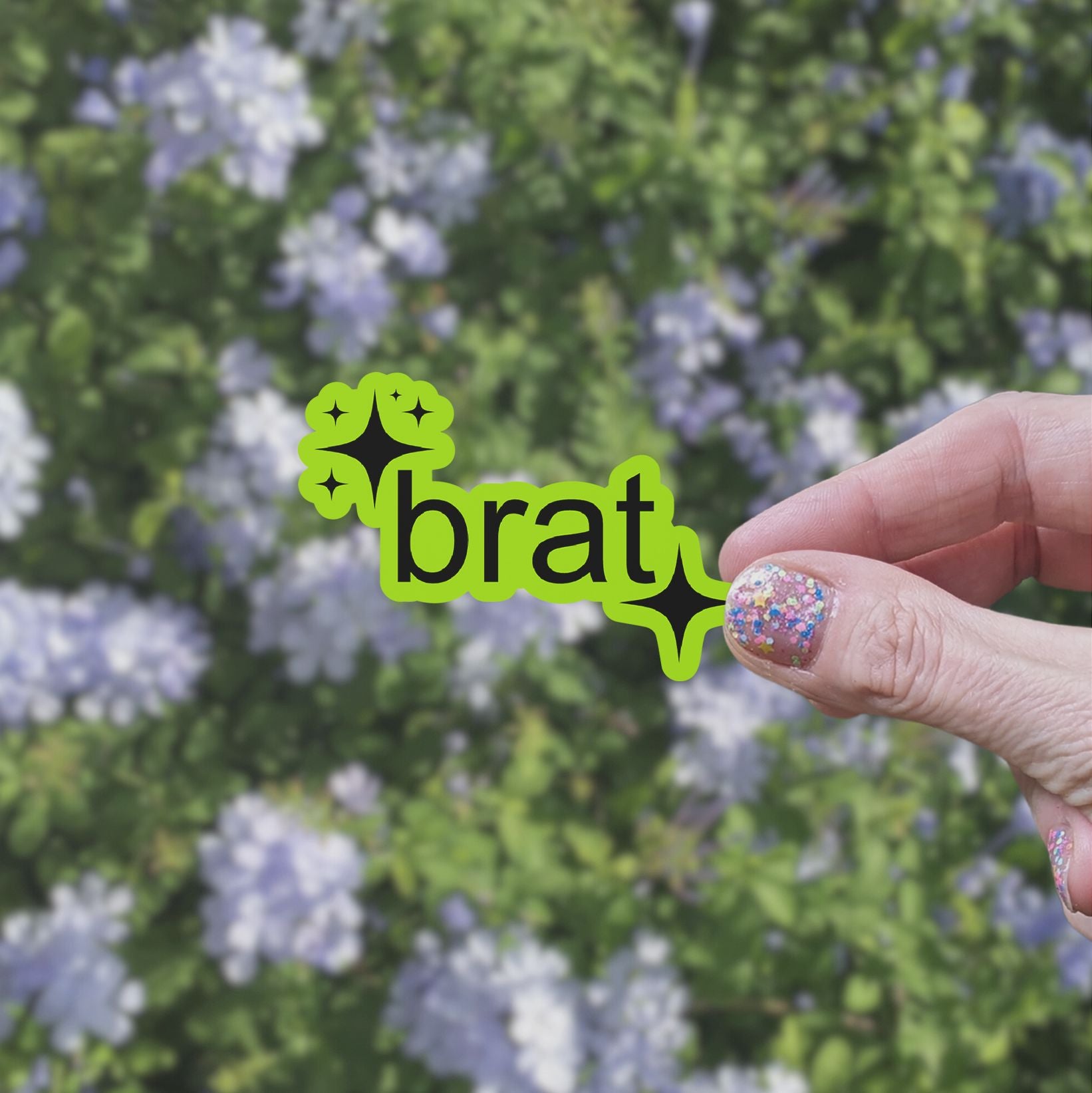 Green Brat Charli Vinyl Sticker stickers Lucid Moon Studio