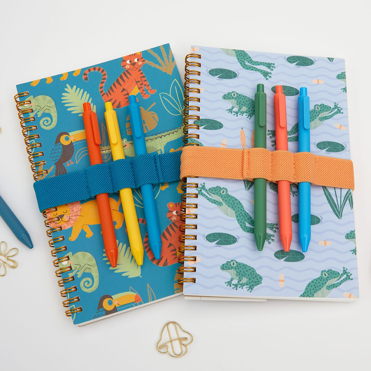 Green Elastic Pen Holder for Notebooks (Fits up to 3 Pens) Book Pen Holder Lucid Moon Studio