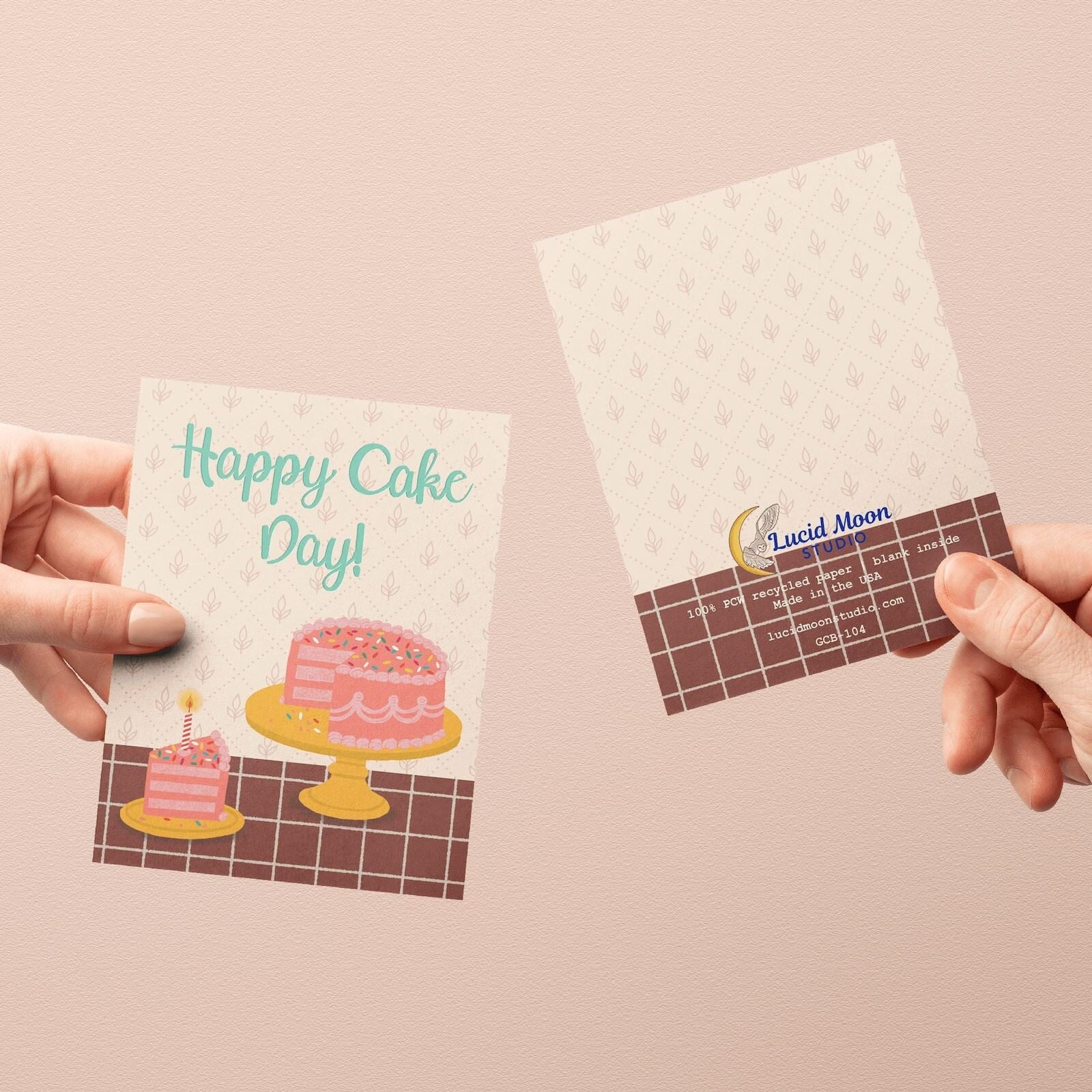 Happy Cake Day Birthday Greeting Card Greeting Cards Lucid Moon Studio