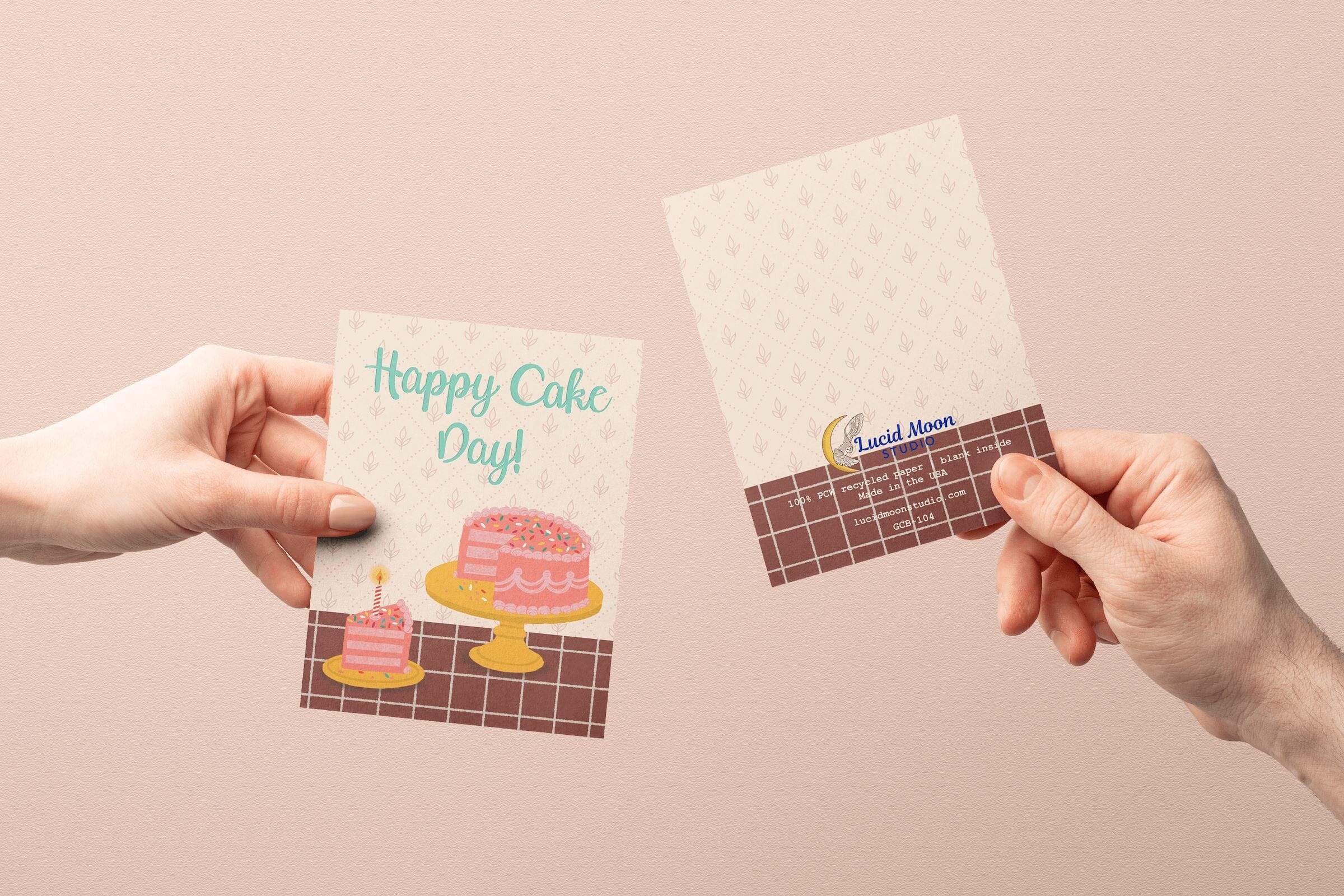 Happy Cake Day Birthday Greeting Card Greeting Cards Lucid Moon Studio