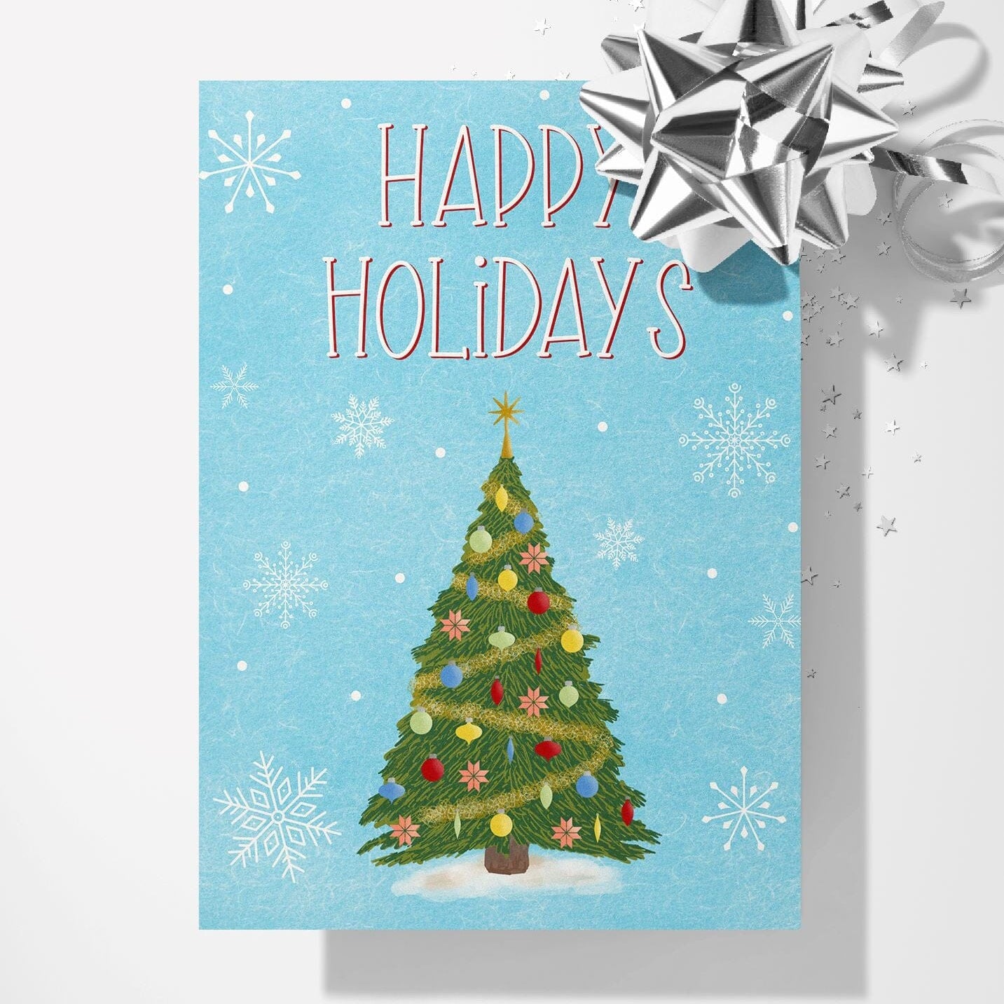 Happy Holidays Christmas Tree Card Greeting Cards Lucid Moon Studio