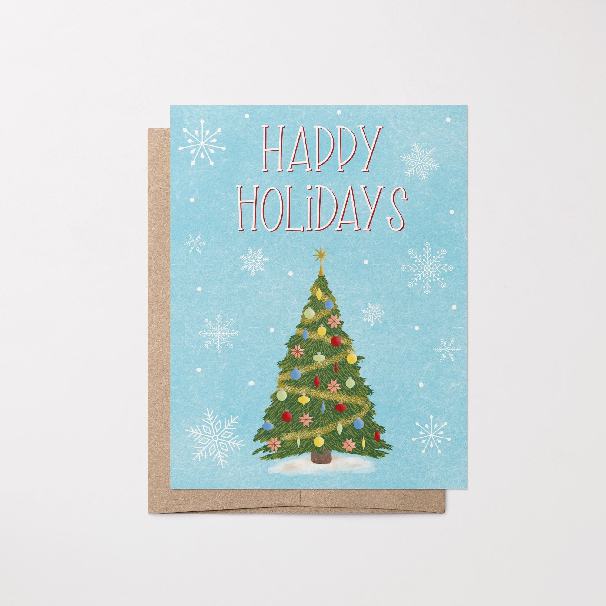Happy Holidays Christmas Tree Card Greeting Cards Lucid Moon Studio