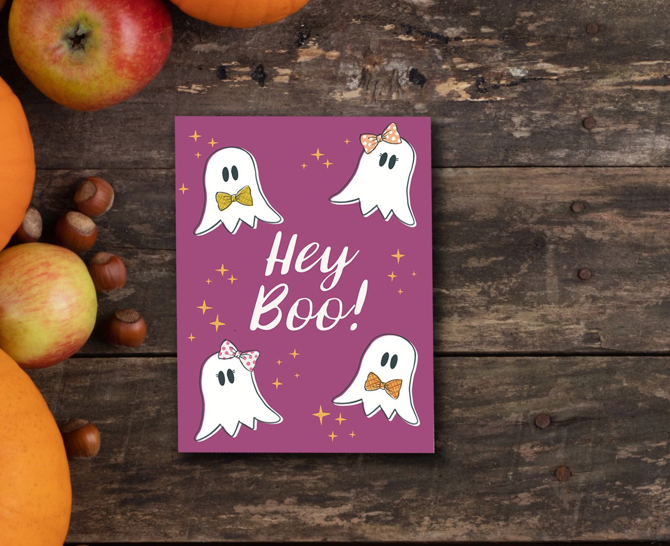 Hey Boo Halloween Greeting Card Greeting Cards Lucid Moon Studio