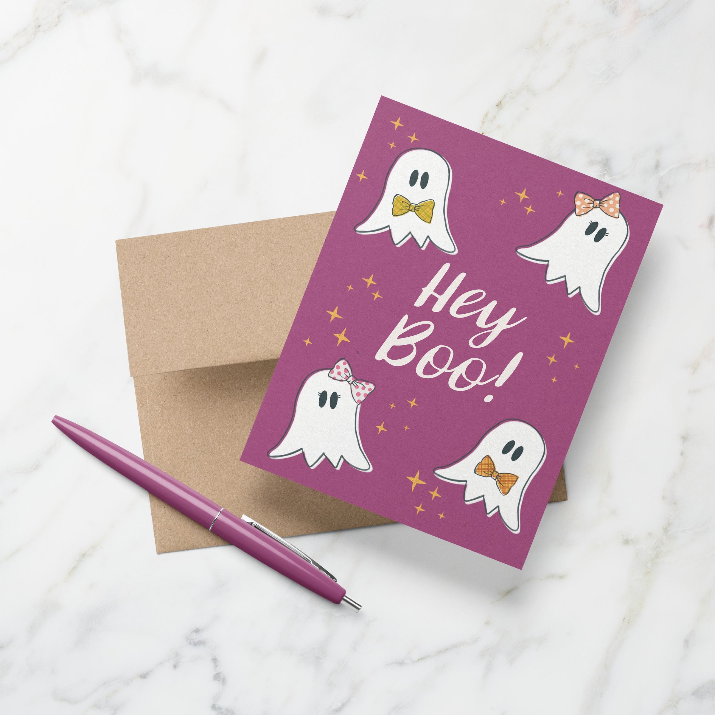 Hey Boo Halloween Greeting Card Greeting Cards Lucid Moon Studio