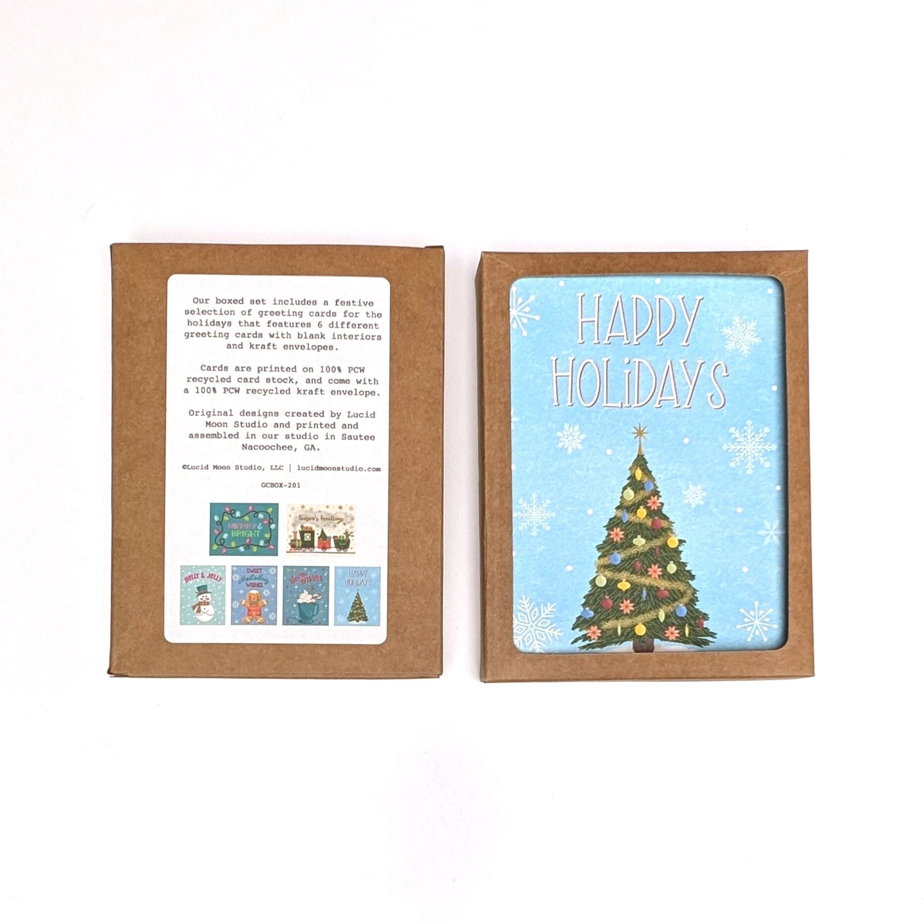 Holiday Assortment Christmas Cards (6) Boxed Set Greeting Cards Lucid Moon Studio