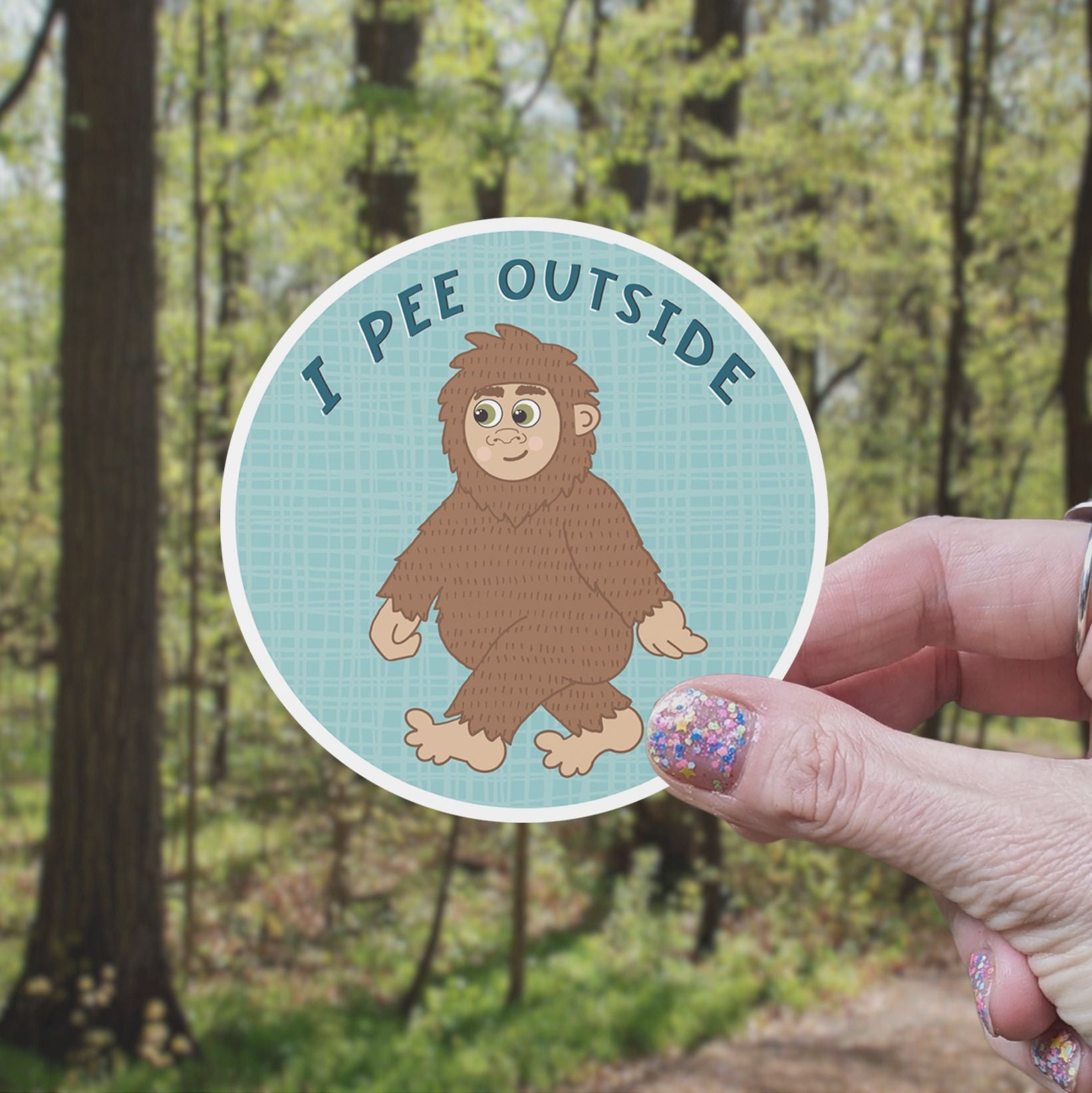 I Pee Outside (Blue) Big Foot Vinyl Sticker stickers Lucid Moon Studio