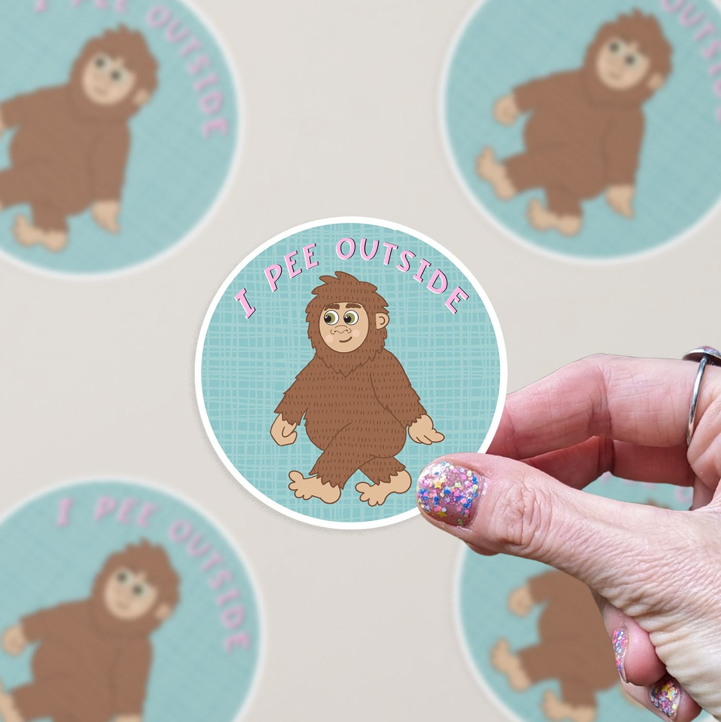I Pee Outside (Pink) Big Foot Vinyl Sticker stickers Lucid Moon Studio