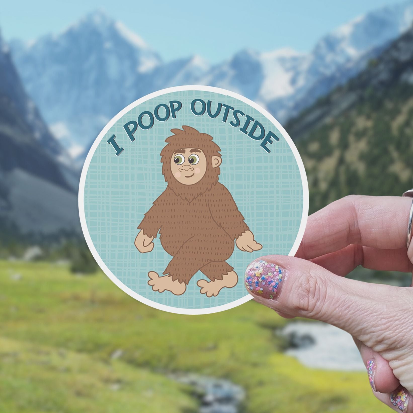 I Poop Outside (Blue) Big Foot Vinyl Sticker stickers Lucid Moon Studio
