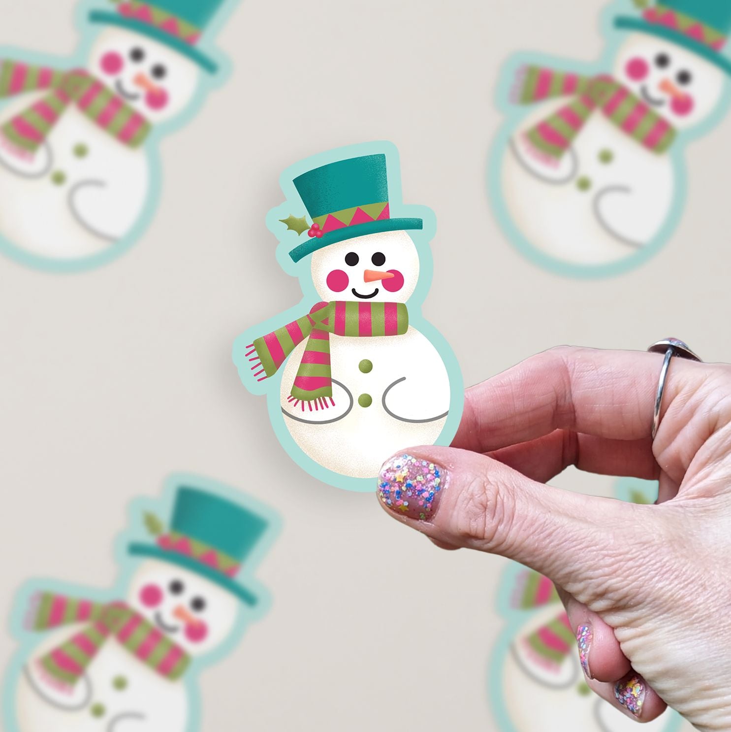 Jolly Snowman Vinyl Sticker stickers Lucid Moon Studio