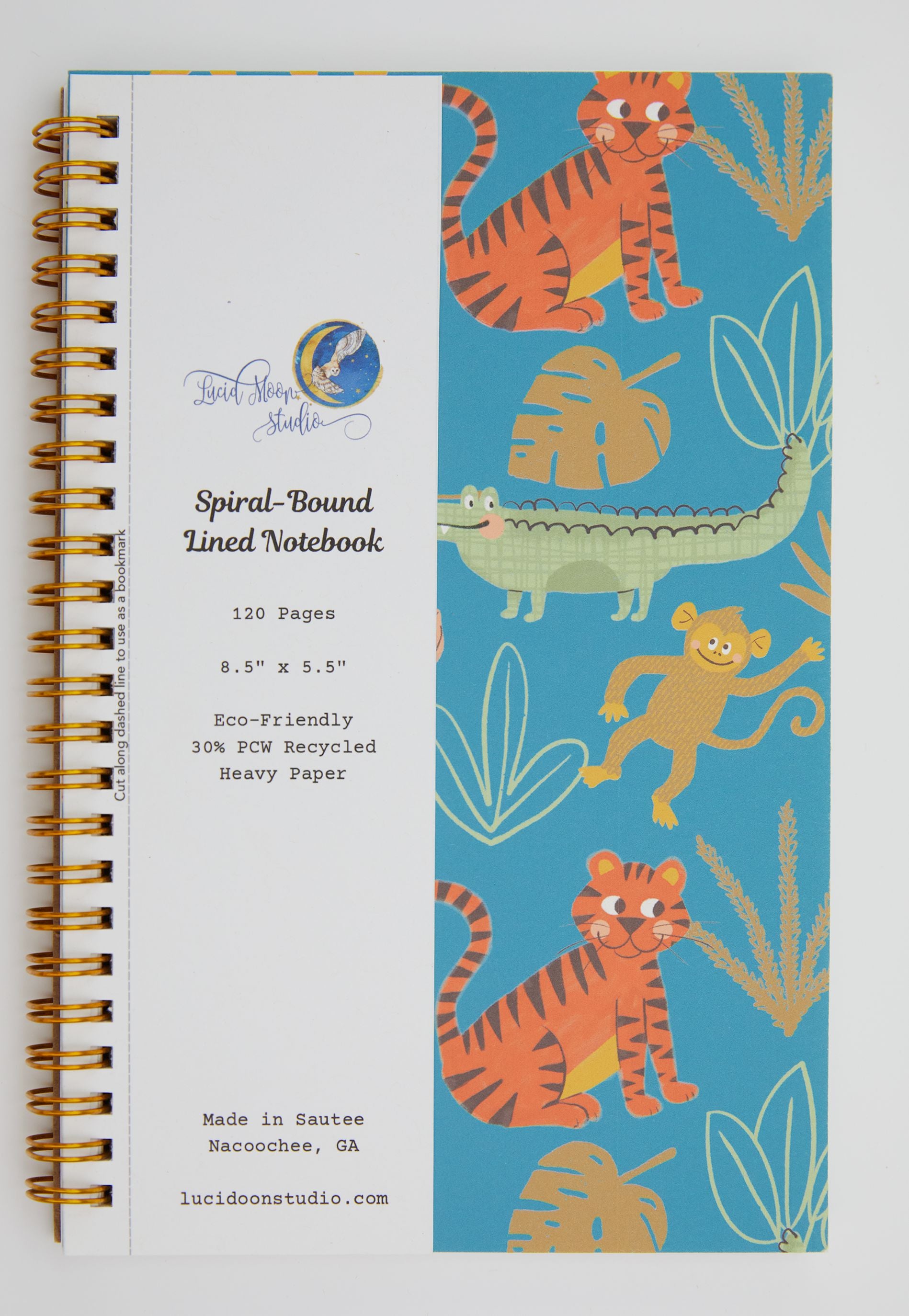 Jungle Animals Eco-Friendly Spiral-Bound Notebook Notebooks Lucid Moon Studio