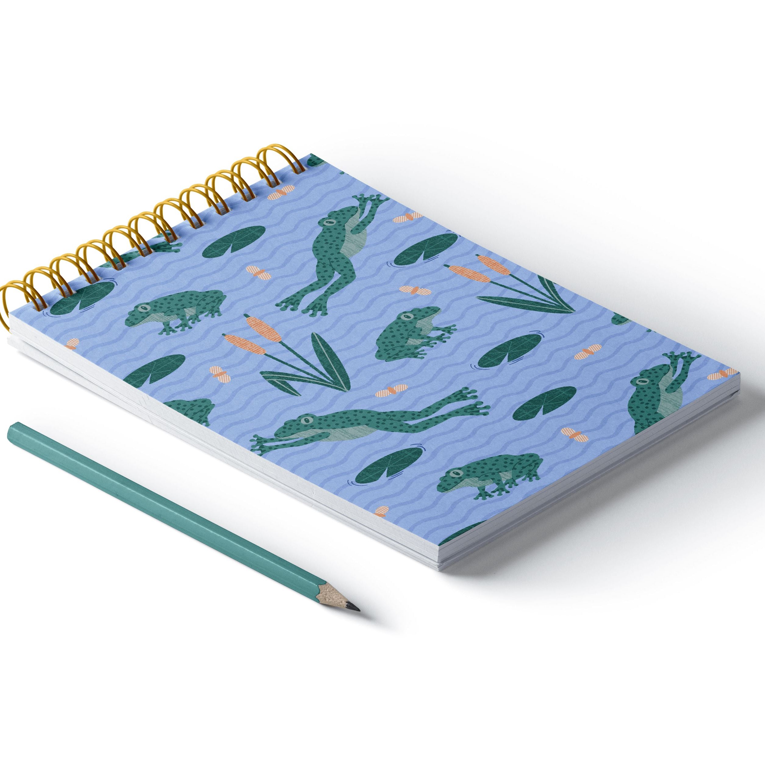 Leap Frogs Top Spiral Jotter Pocket Notebook Notebooks Lucid Moon Studio 