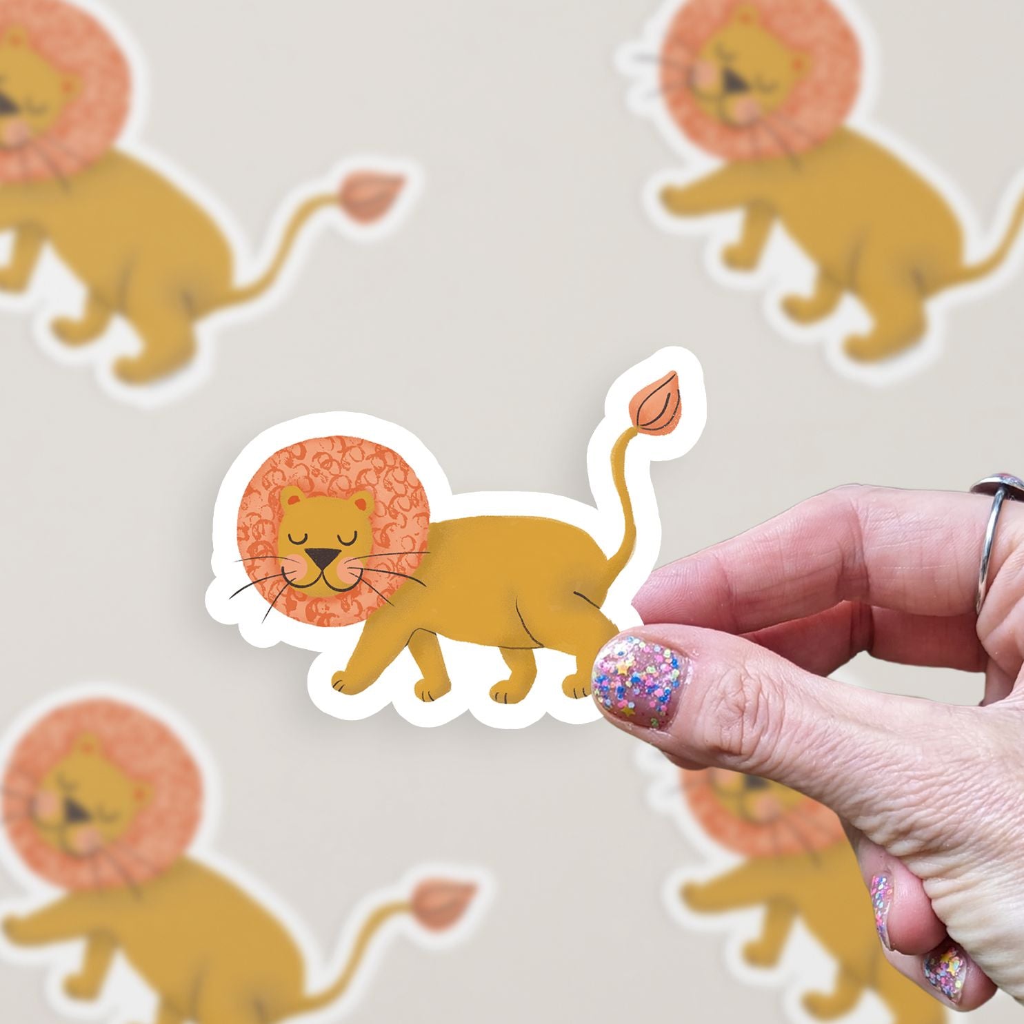 Lion Vinyl Sticker stickers Lucid Moon Studio