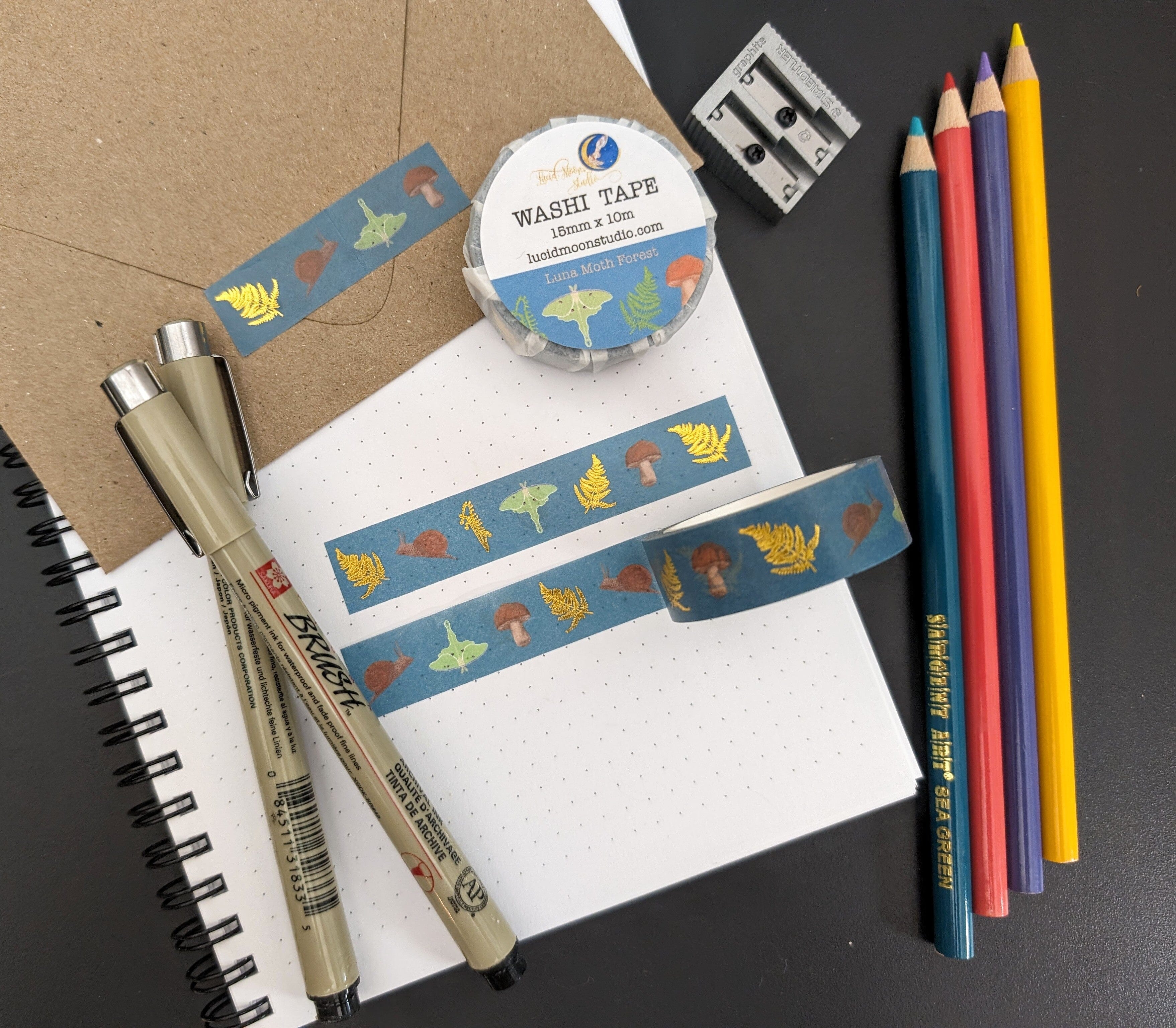 Luna Moth Forest Washi Tape washi tape Lucid Moon Studio