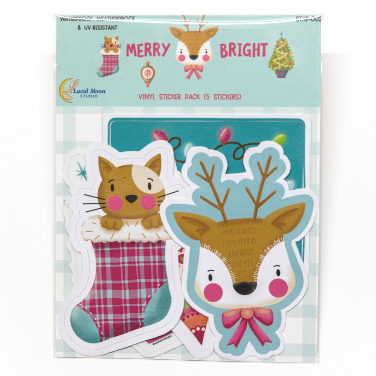 Merry Bright Vinyl Sticker Pack - 5 Stickers Total stickers Lucid Moon Studio