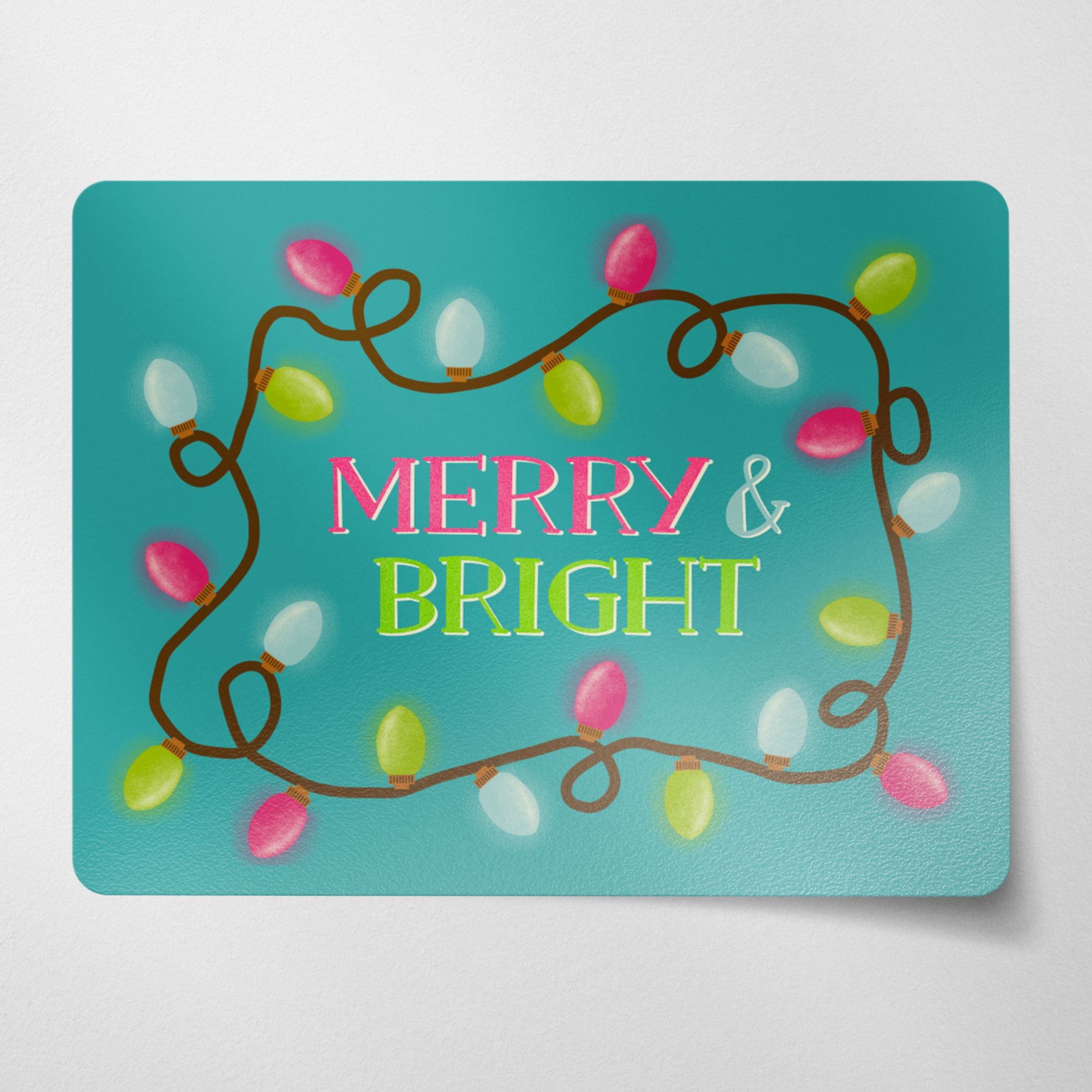 Merry & Bright Xmas Matte Vinyl Sticker stickers Lucid Moon Studio 