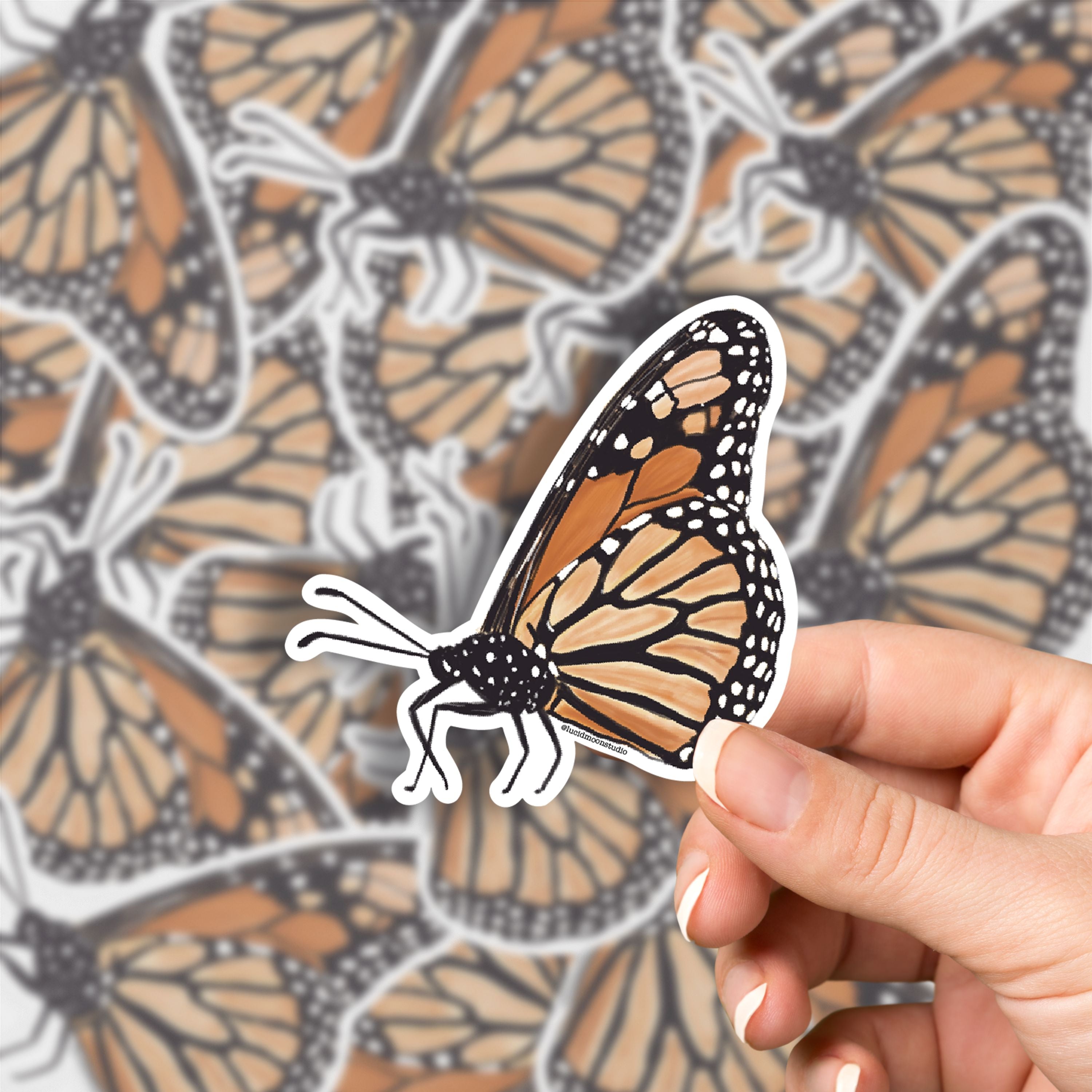 Monarch Butterfly Vinyl Sticker stickers Lucid Moon Studio