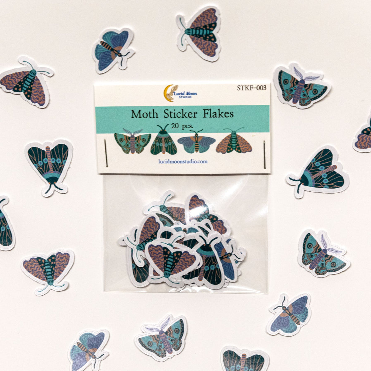 Moth Sticker Flakes stickers Lucid Moon Studio