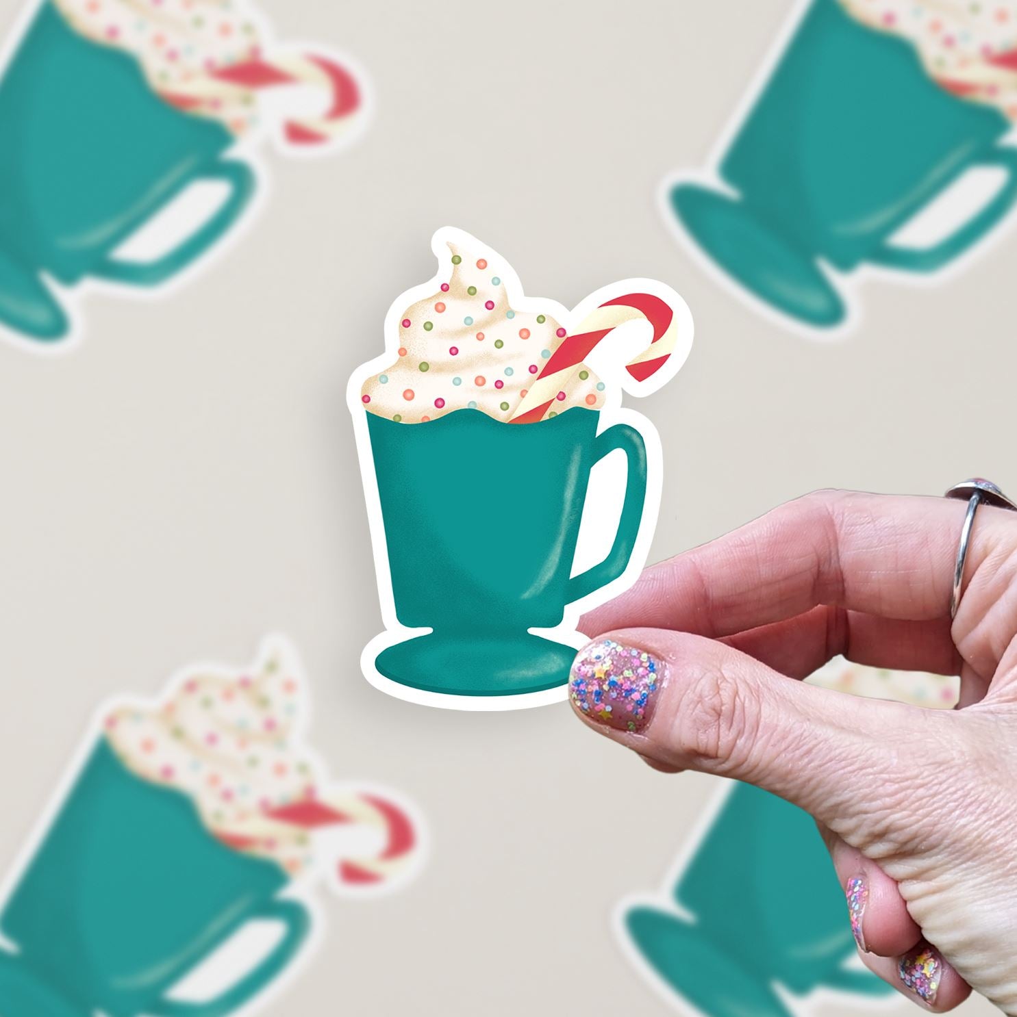 Mug Hot Cocoa Matte Vinyl Sticker stickers Lucid Moon Studio