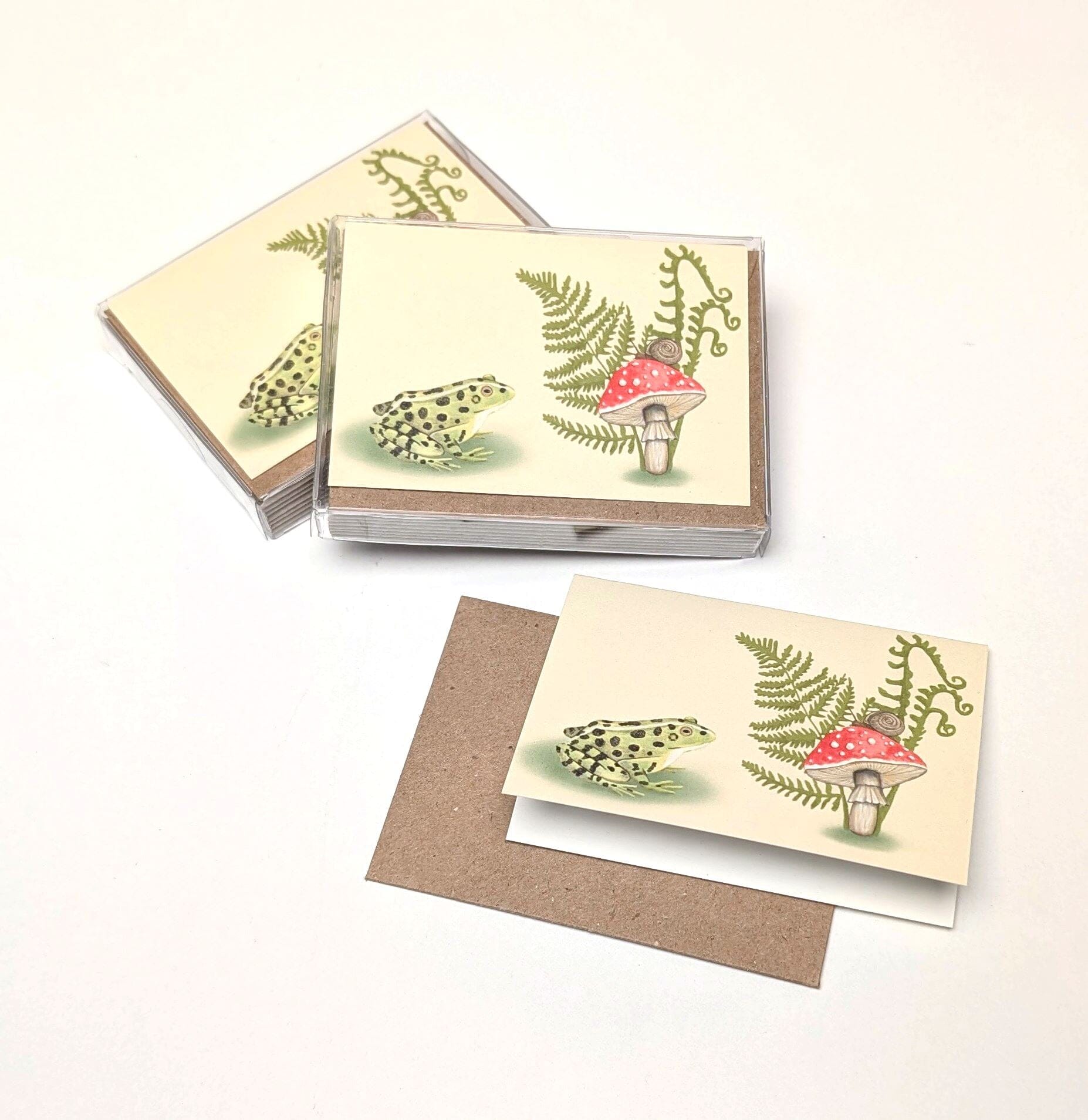 Mushroom and Frog | Boxed Mini Cards (8) Greeting Cards Lucid Moon Studio